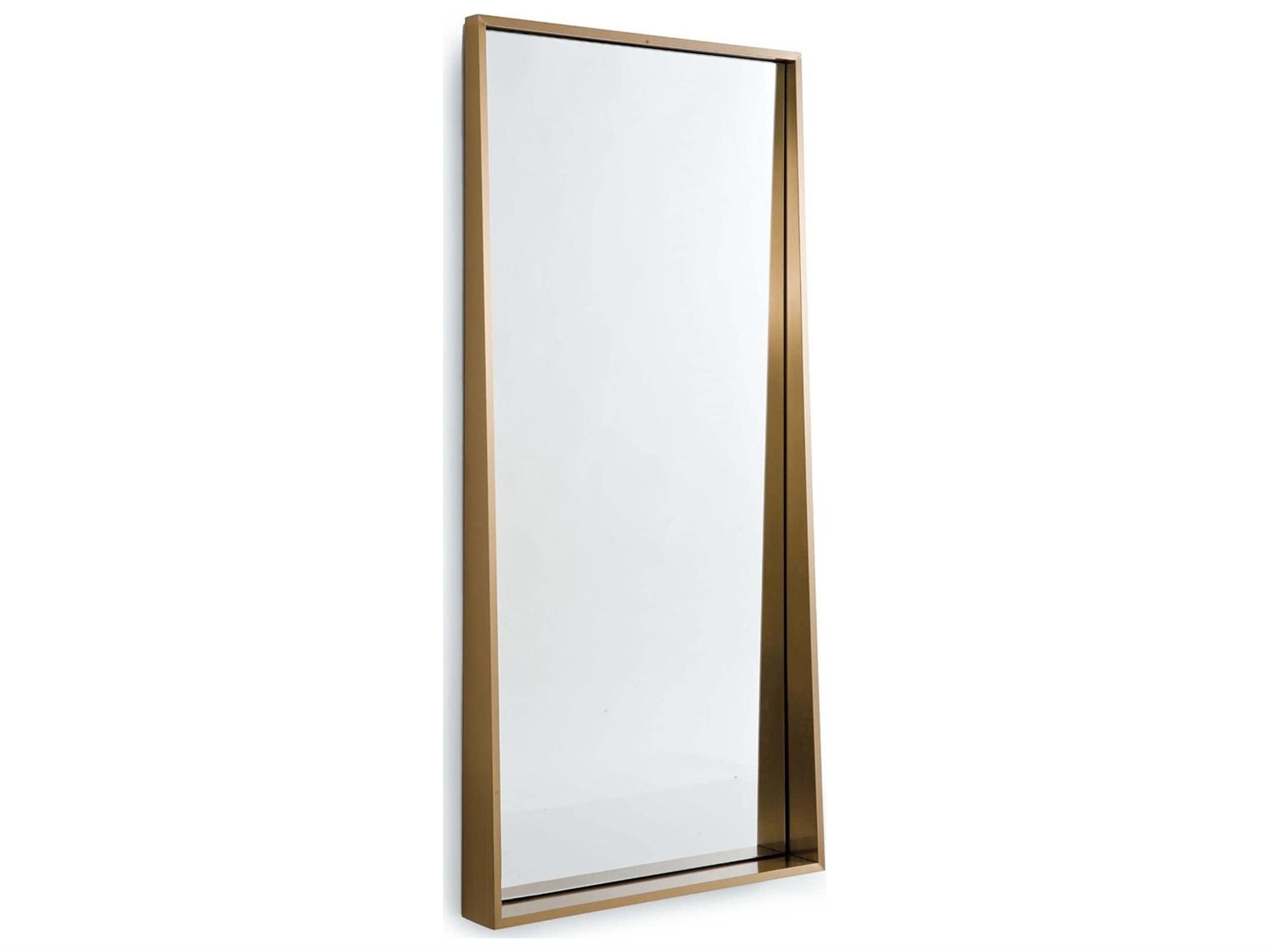 Gunner Rectangular Mirror in Natural Brass