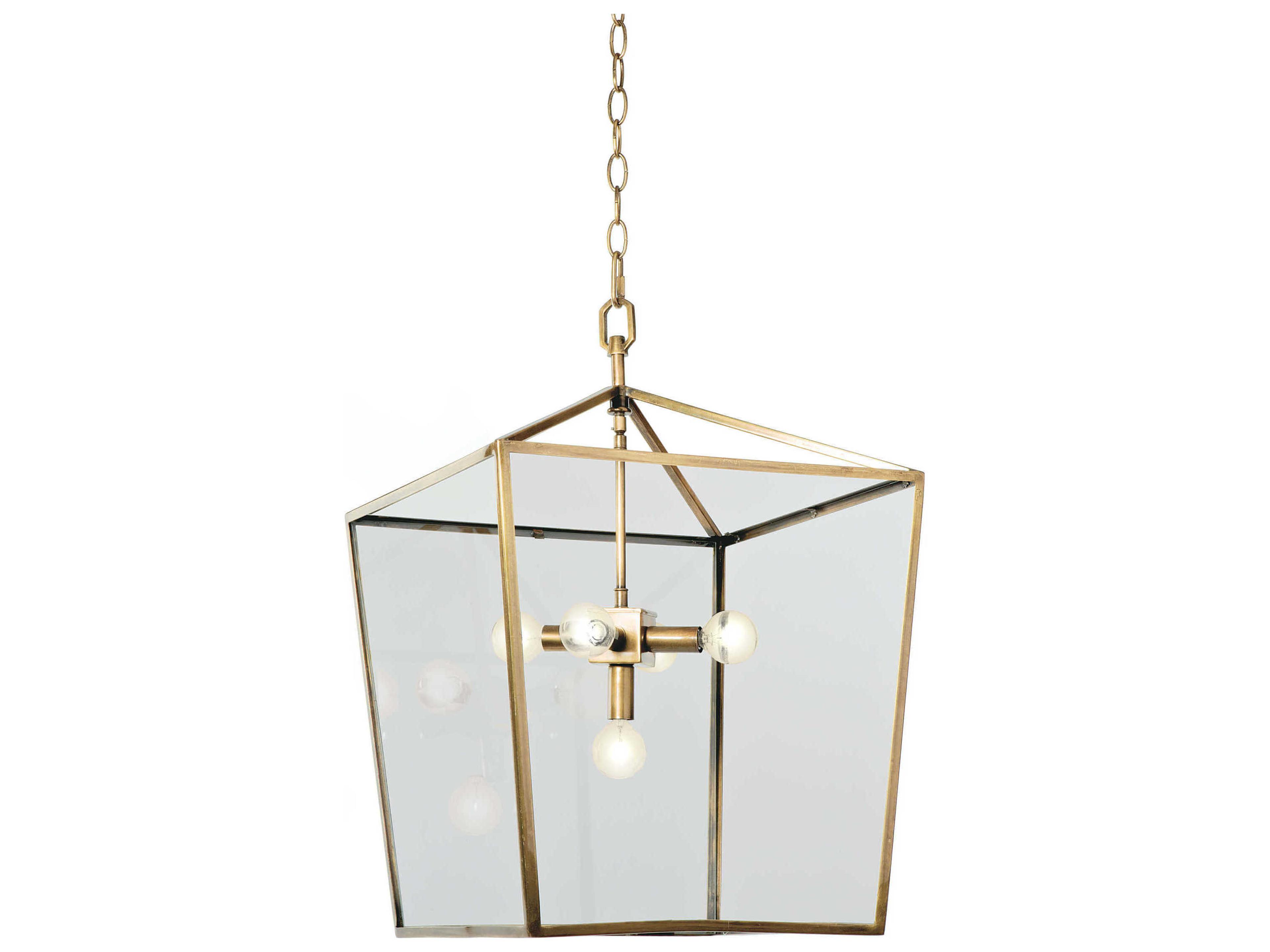 Camden 5-Light Natural Brass Glass Pendant