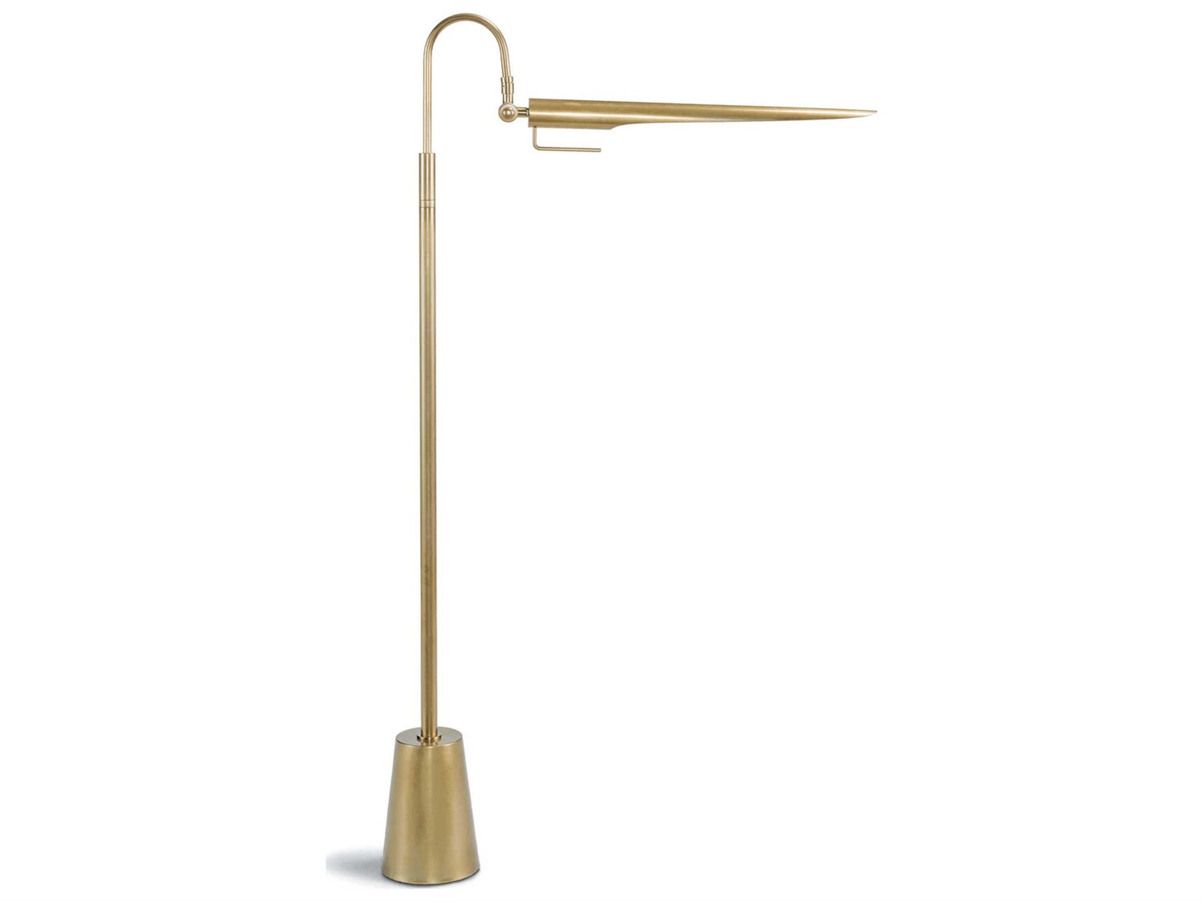 Raven Floor Lamp in Natural Brass
