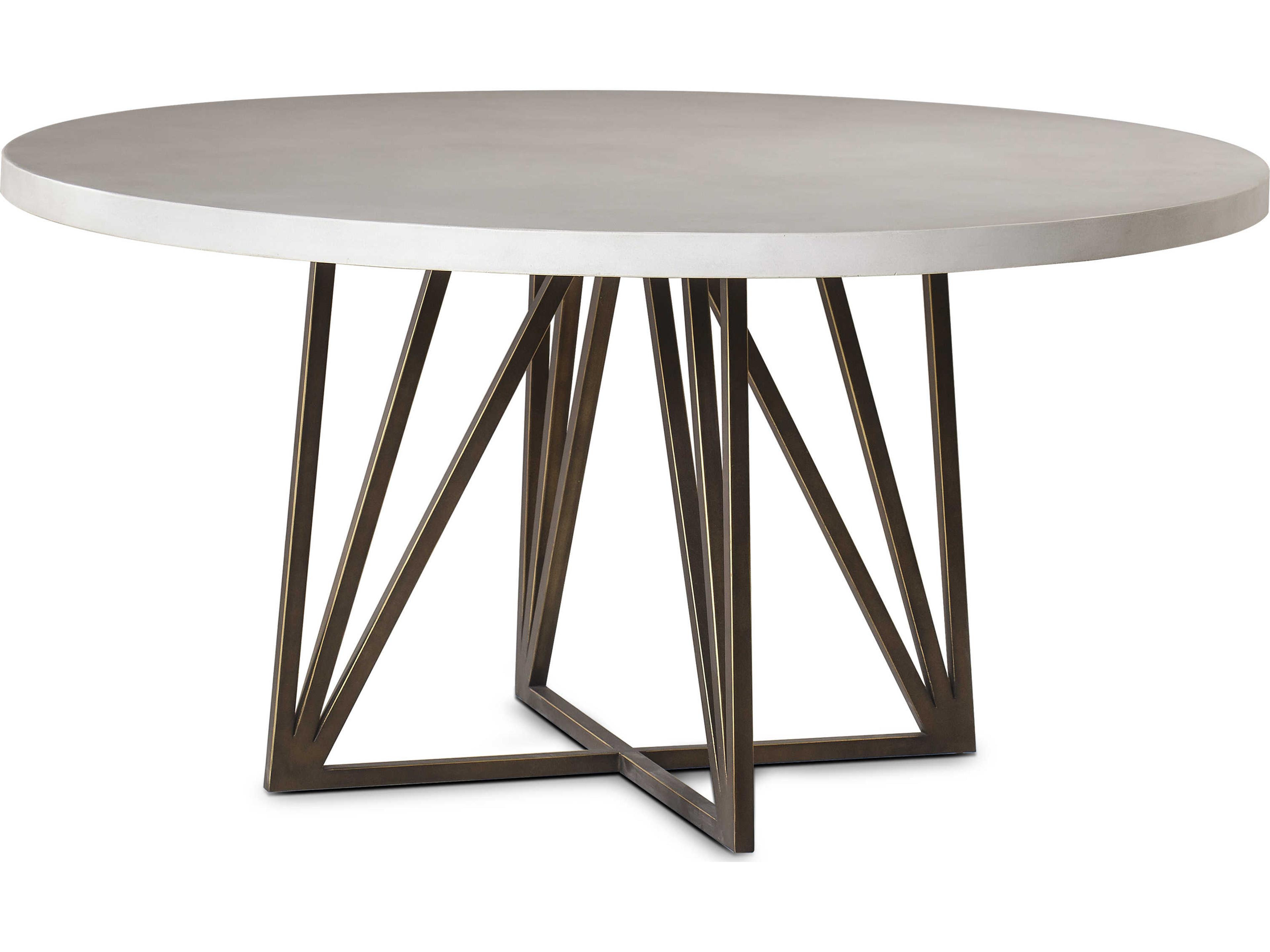 Sonder Living Round Wood Silver Gold Dining Table