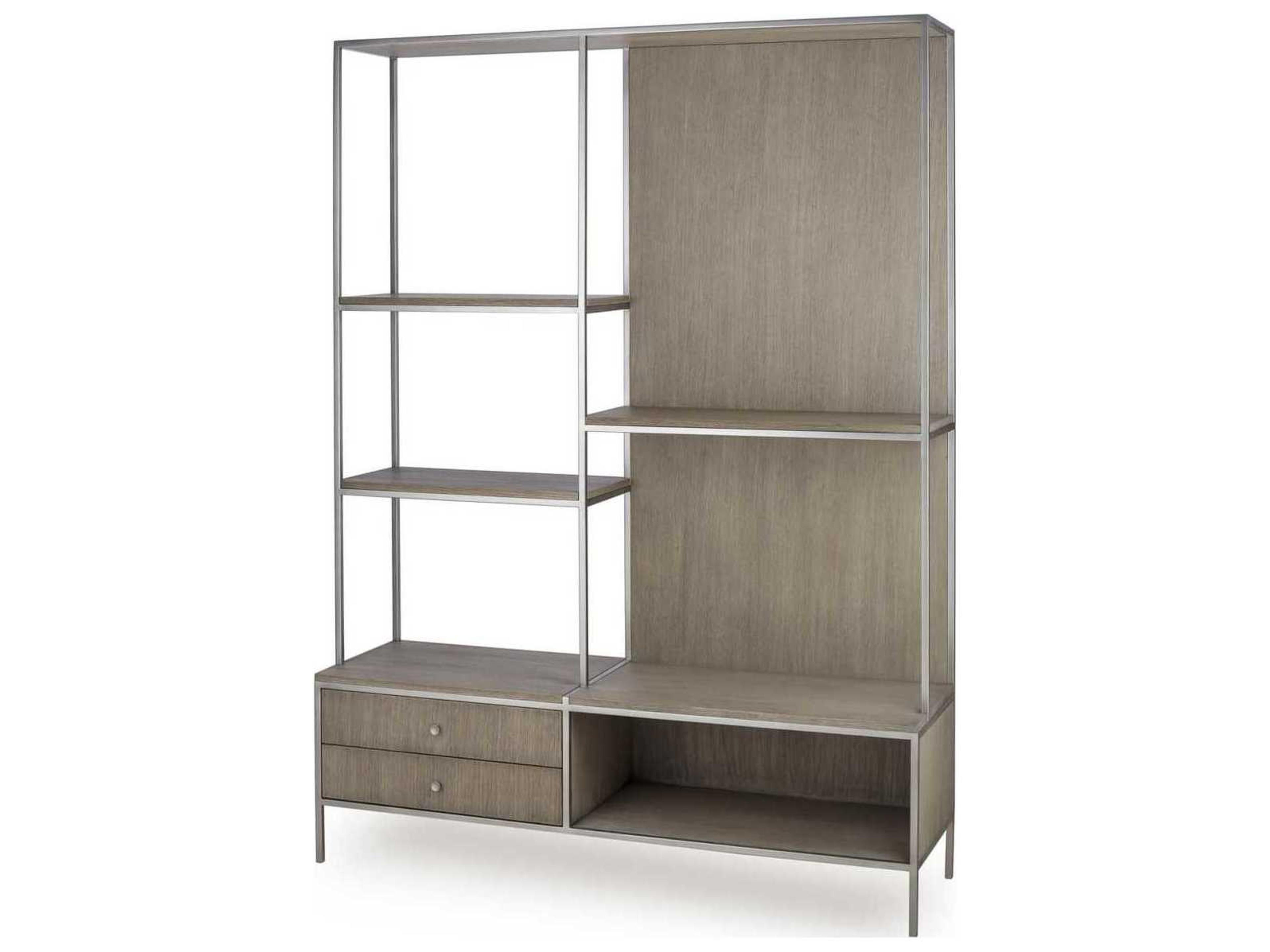Paxton Grey Oak with Nickel Etagere