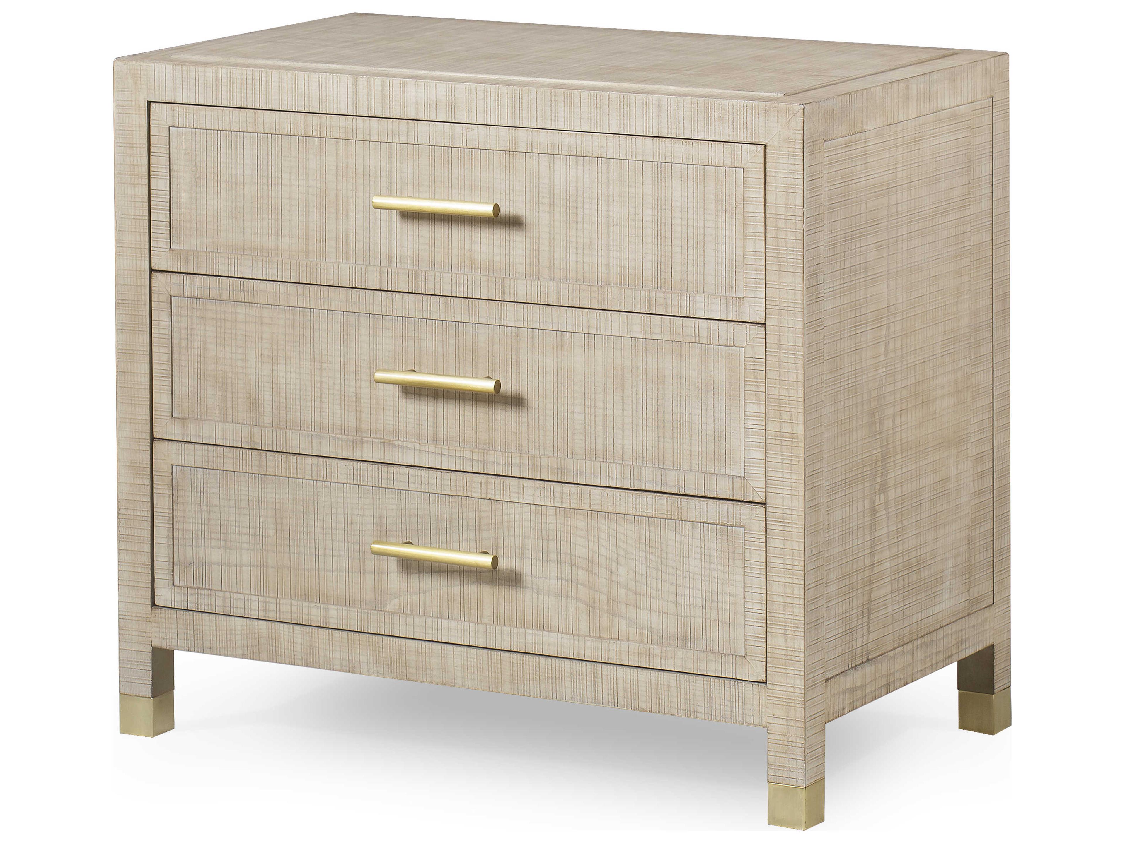 3-Drawer Ash Wood Nightstand