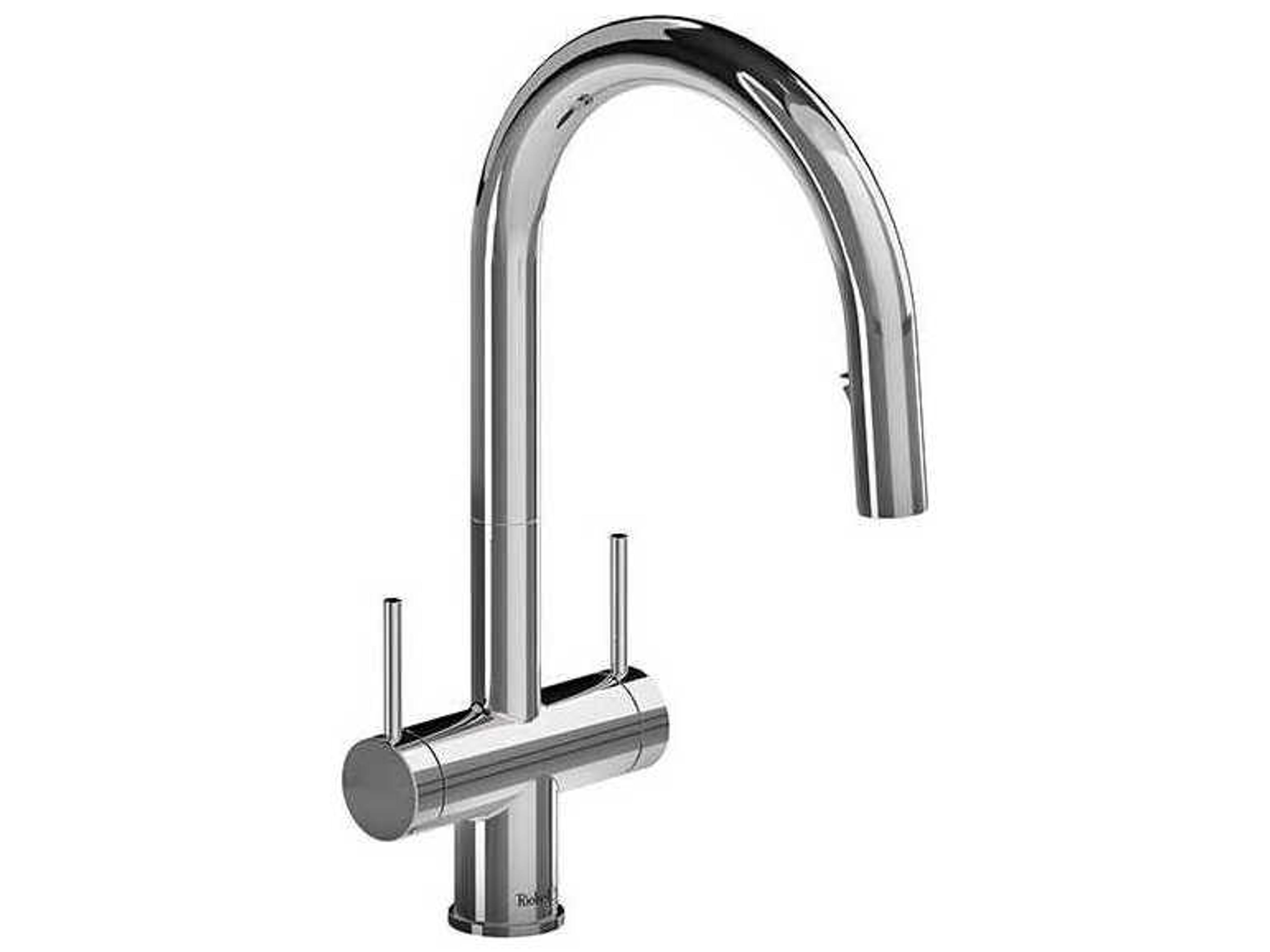 Azure Chrome Two-Handle Pull-Down Kitchen Faucet