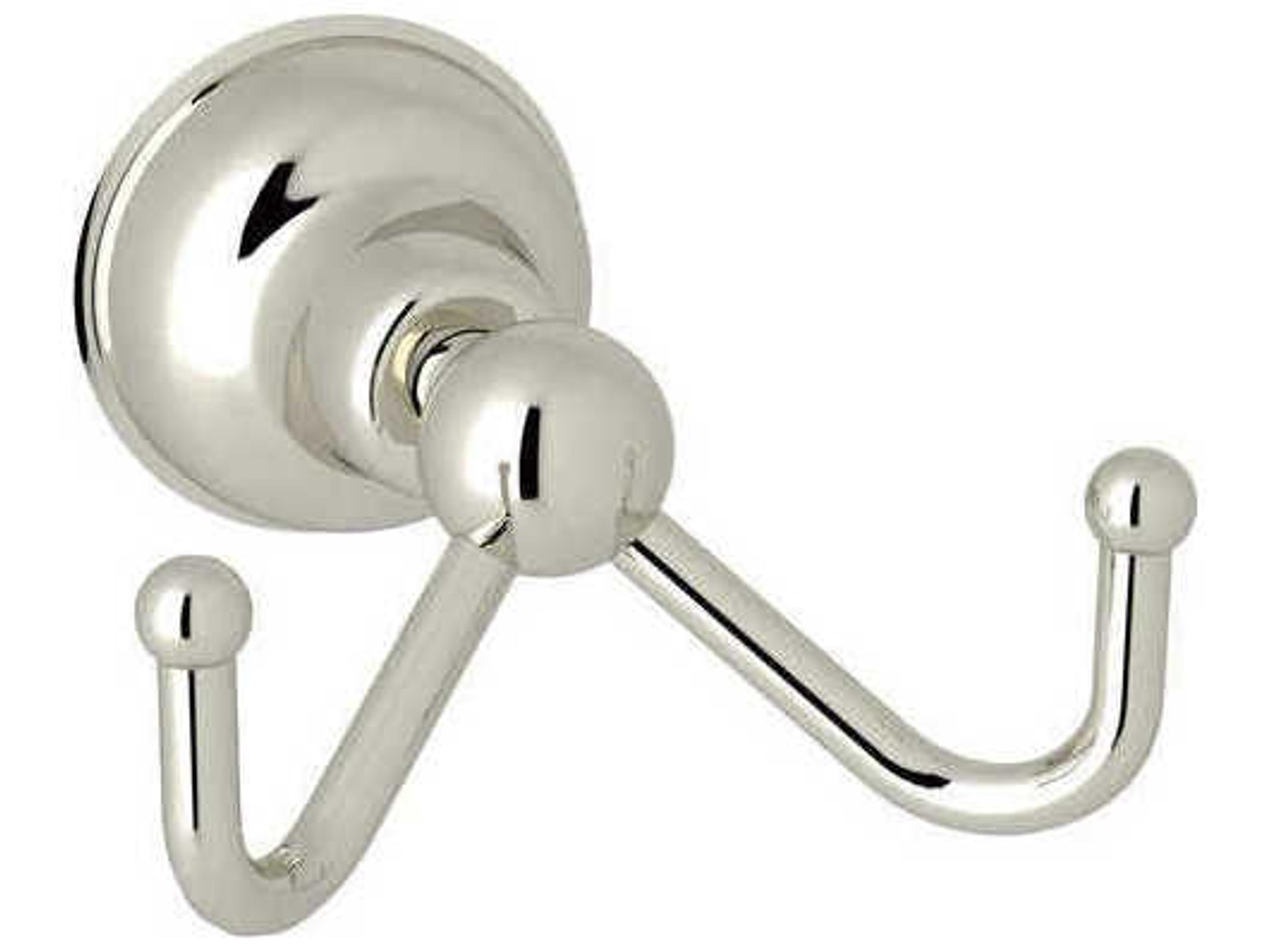 Arcana Polished Nickel Wall Mount Double Robe Hook