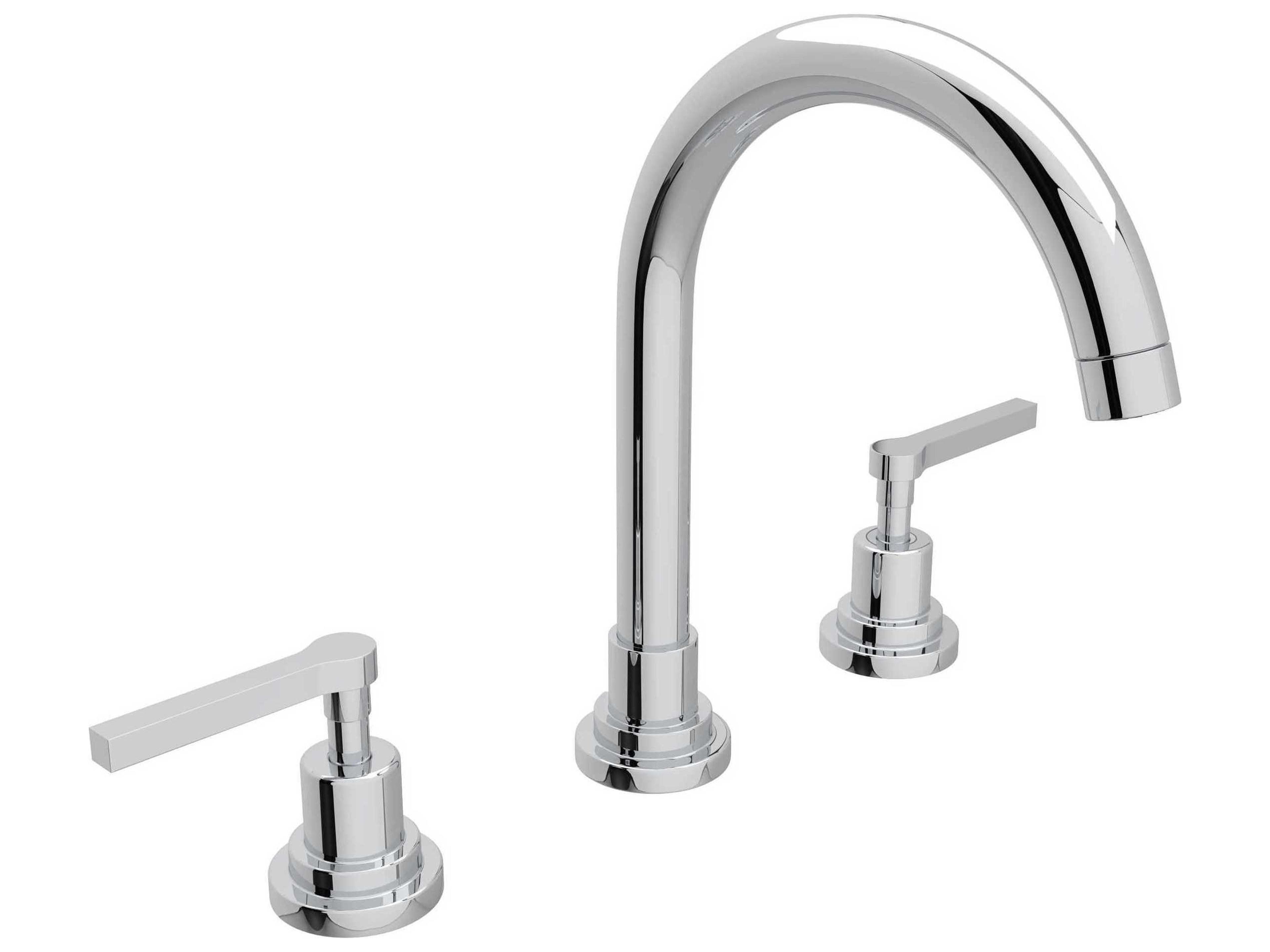 Rohl Lombardia Polished Chrome 10" High C-Spout Widespread Lavatory Faucet with Lever Handles