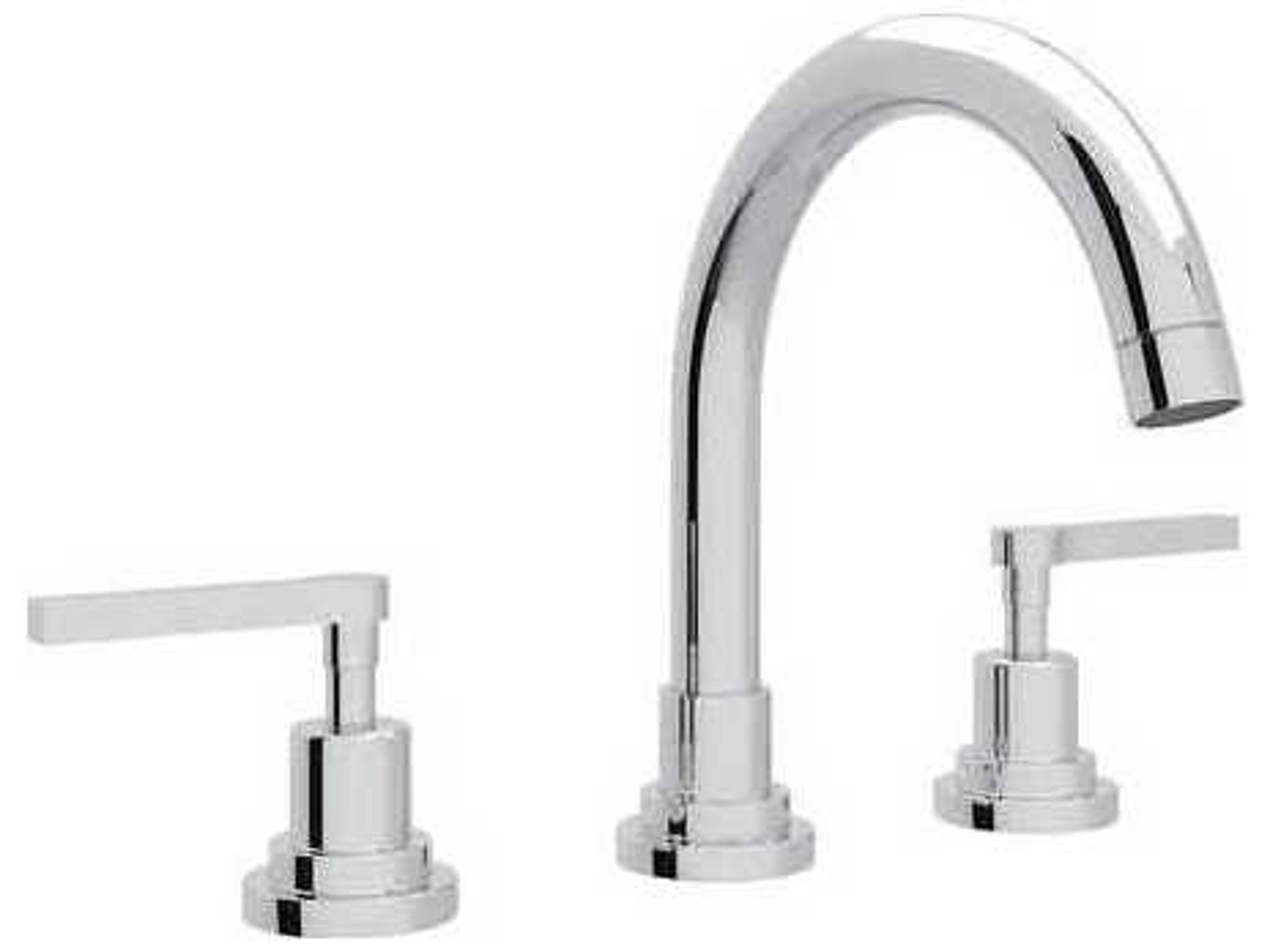 Rohl Lombardia Polished Chrome 9" High C-Spout Widespread Lavatory Faucet with Lever Handles