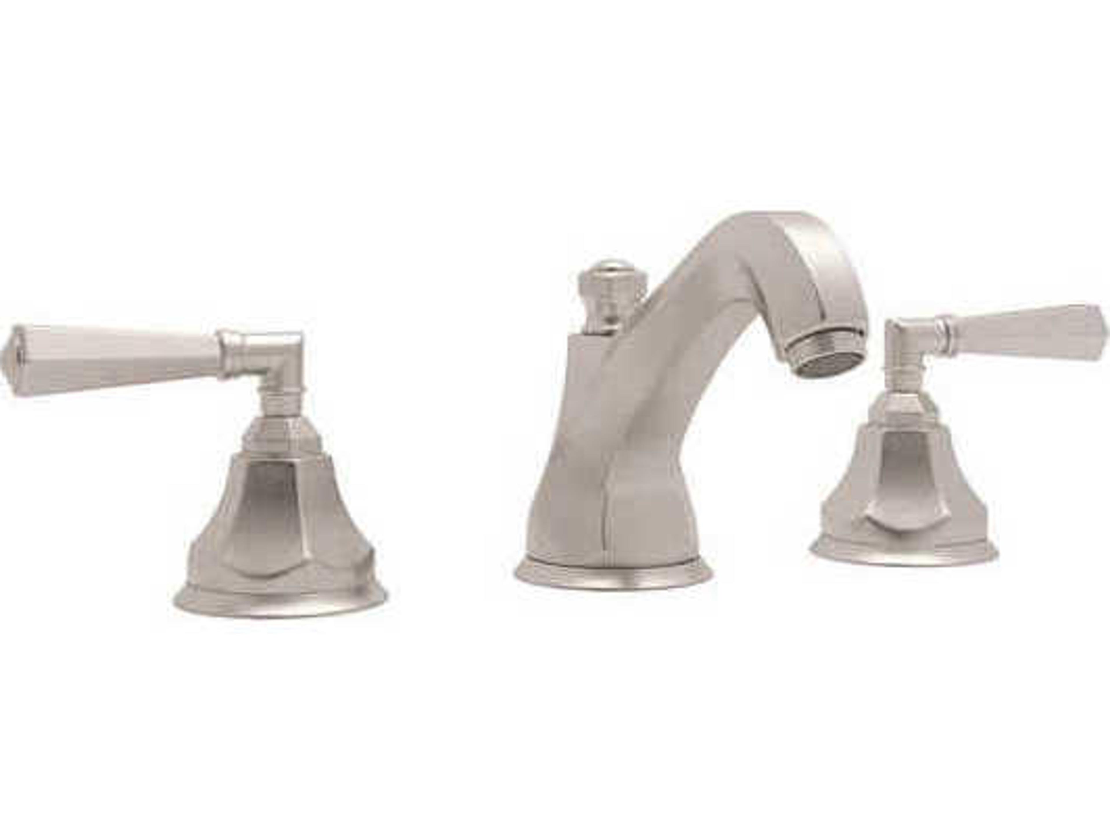 Palladian Satin Nickel High Neck Widespread Lavatory Faucet with Lever Handle