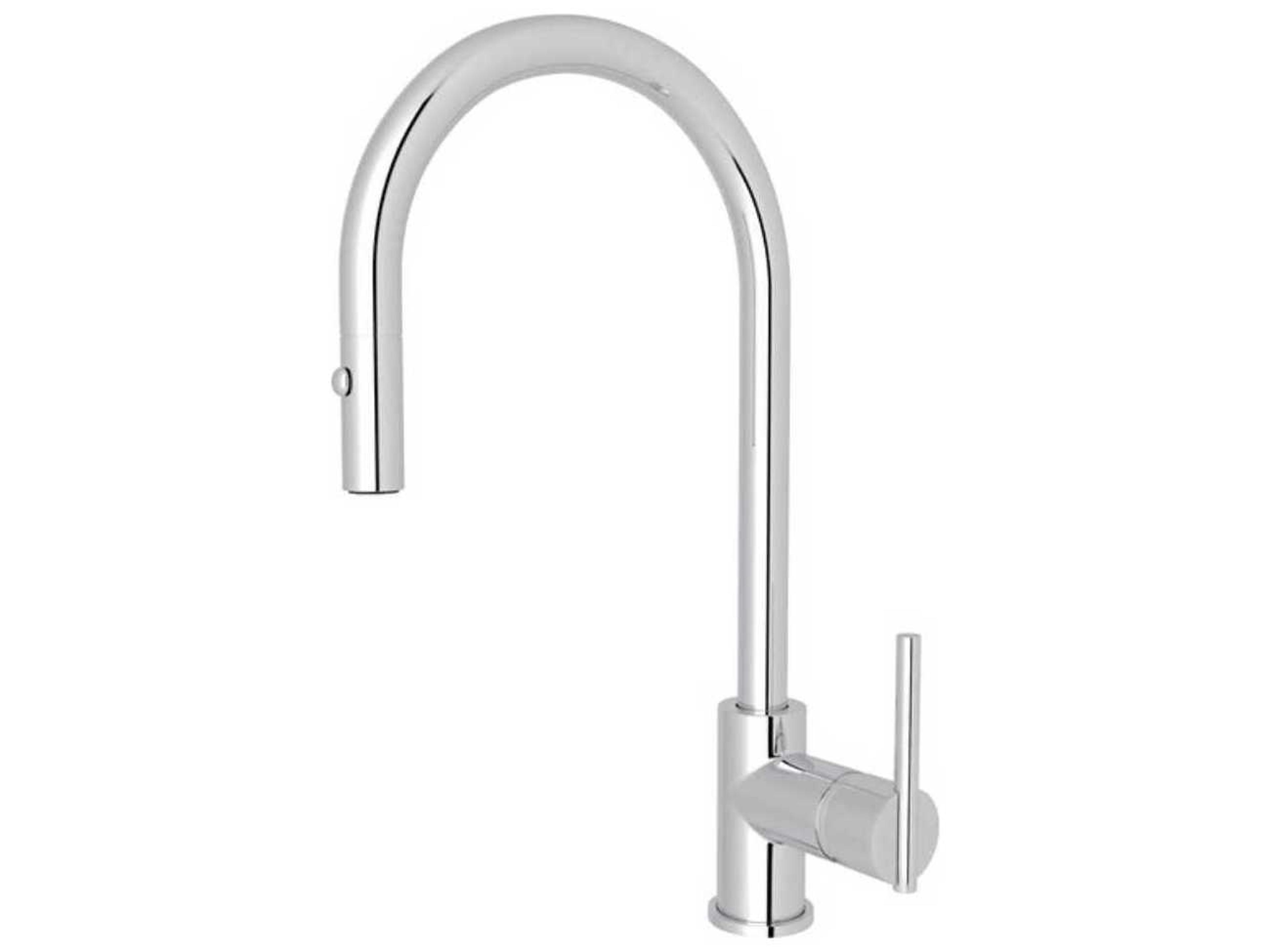 Pirellone Polished Chrome Pull-Down Side Lever Kitchen Faucet with Lever Handle