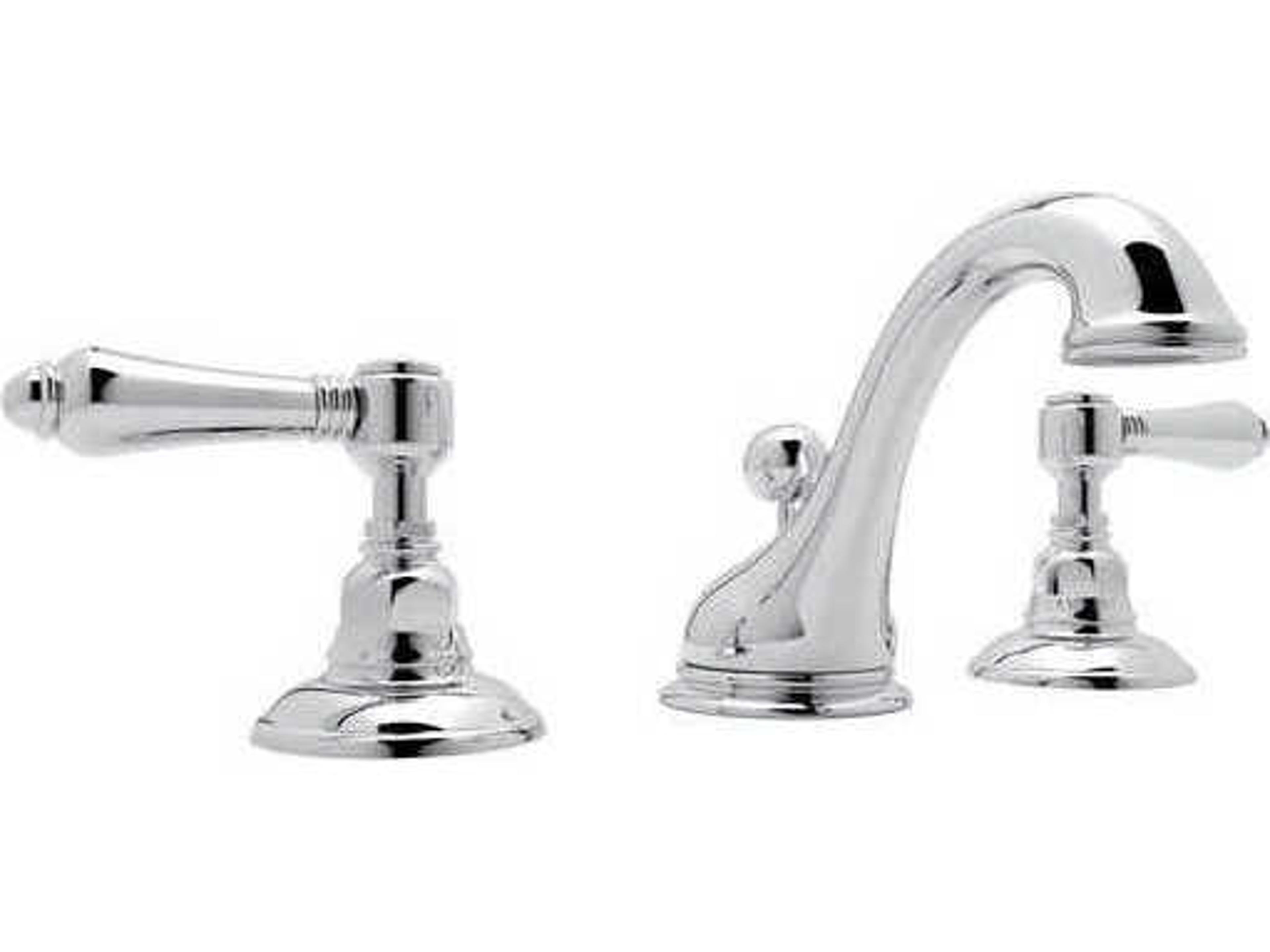 Viaggio Polished Chrome C-Spout Widespread Lavatory Faucet with Lever Handles