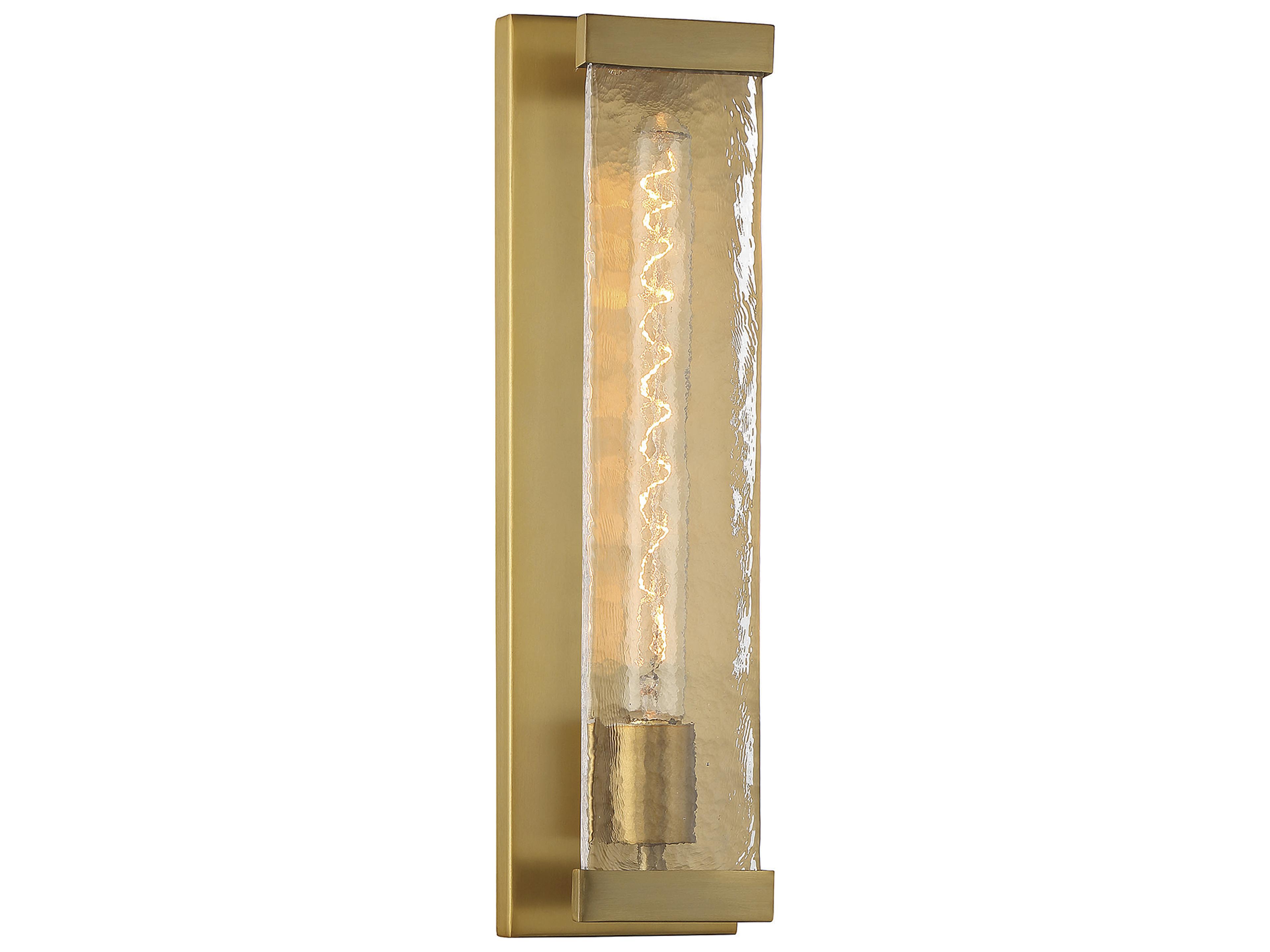 Alberta 1-Light Warm Brass Glass Wall Sconce