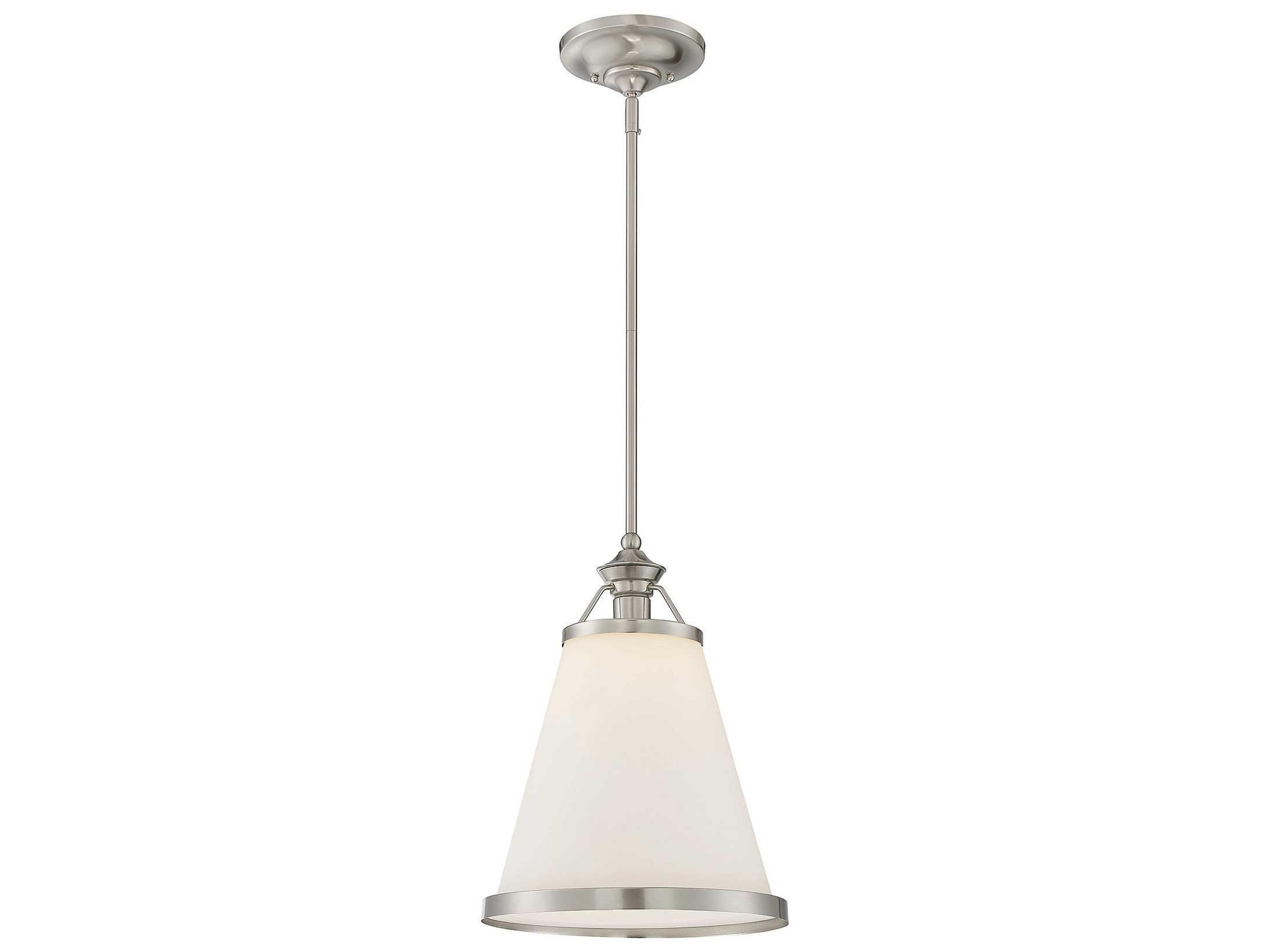 Ashmont 1-Light Satin Nickel Glass Pendant