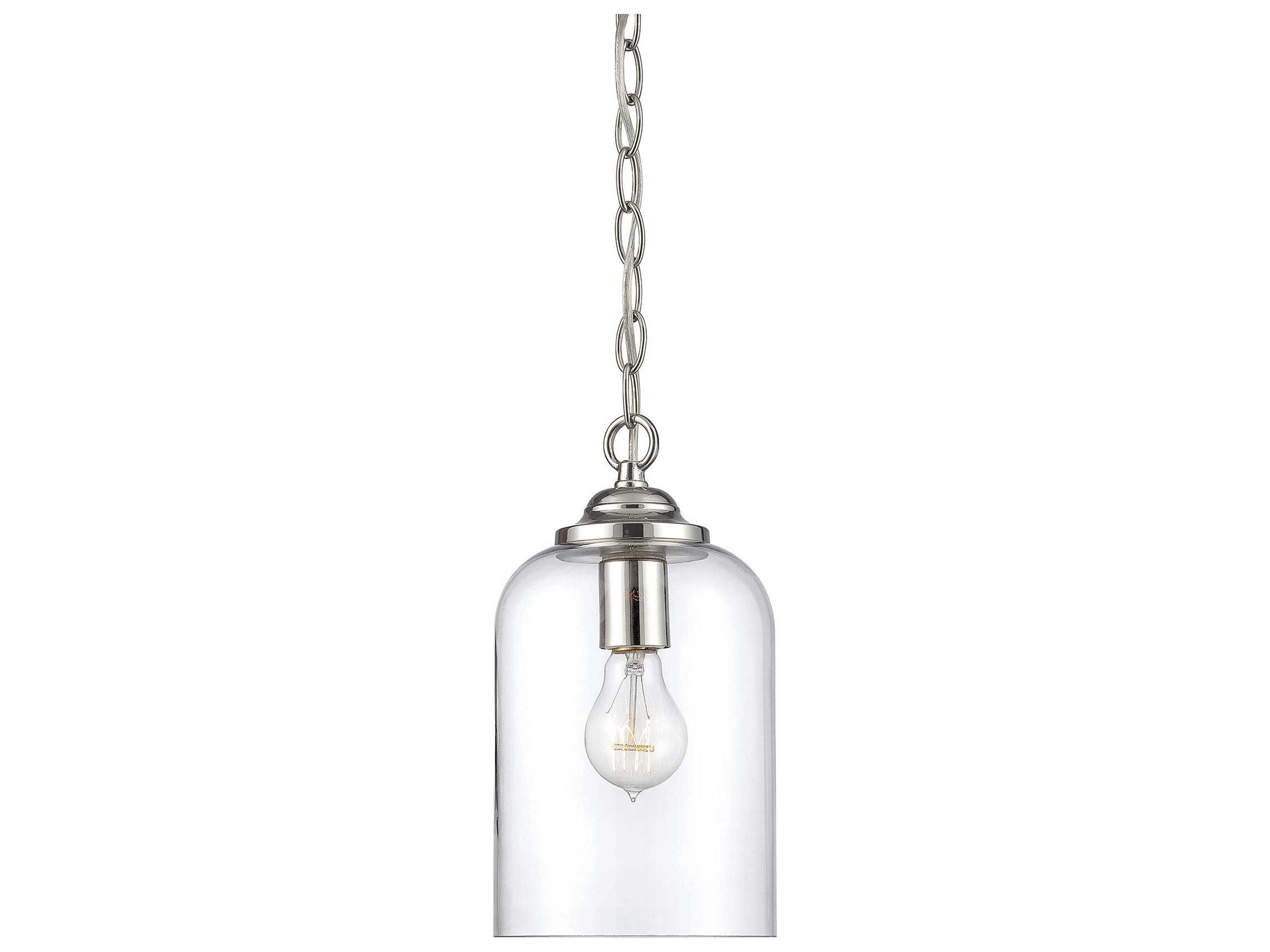 Bally 1-Light Polished Nickel Chrome Glass Mini Pendant