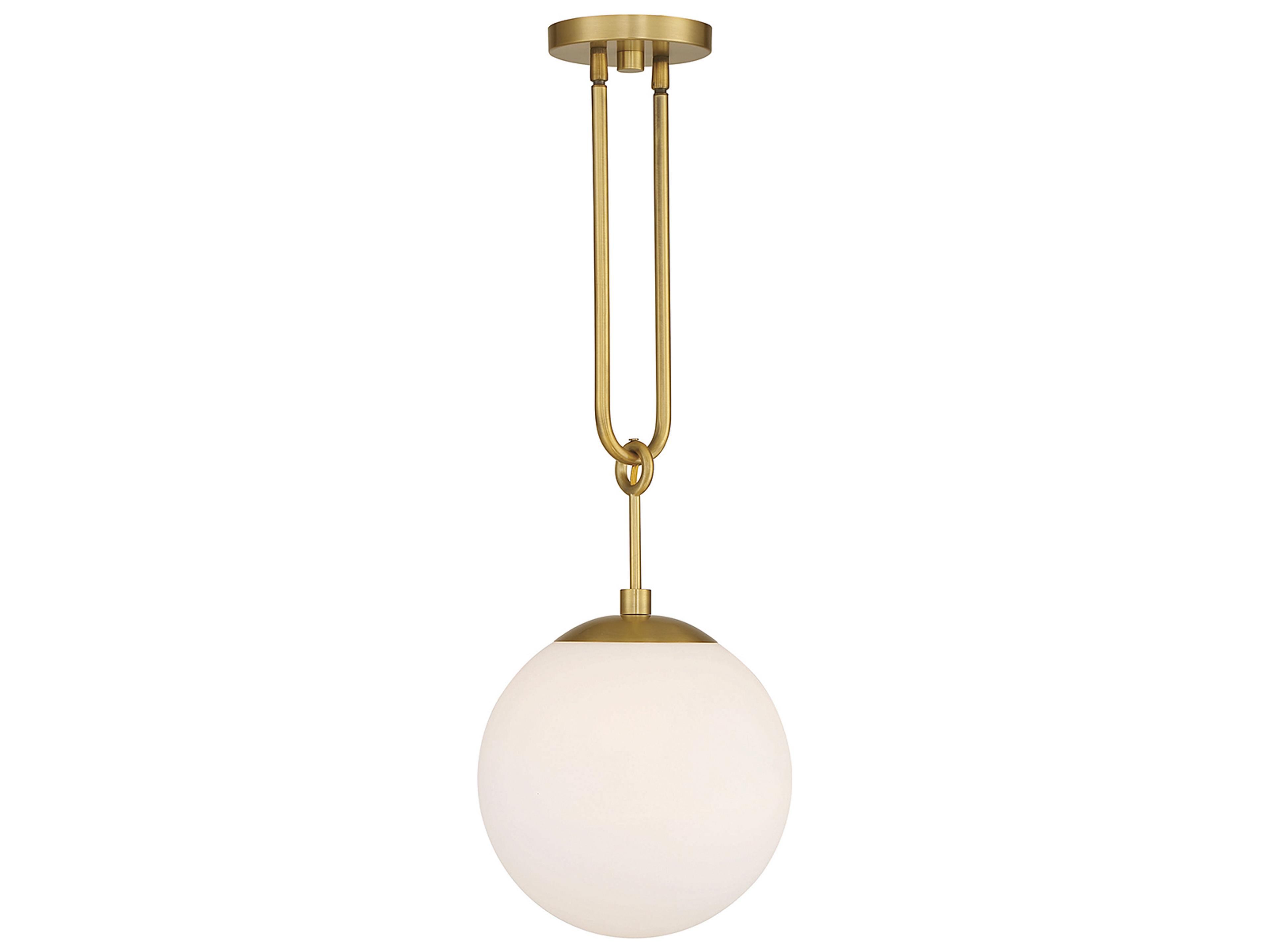 Becker 1-Light Warm Brass Glass Globe Mini Pendant