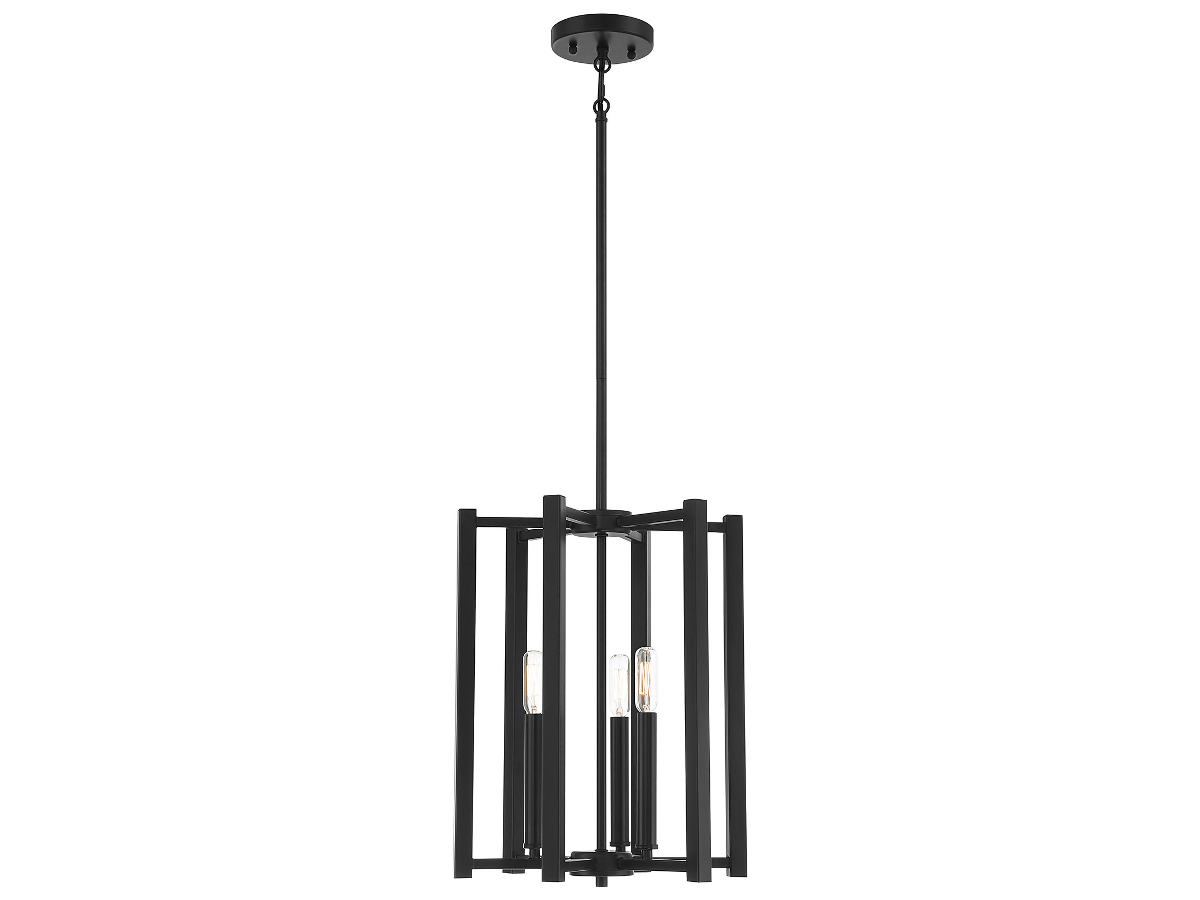 Benson 3-Light Matte Black Mini Pendant