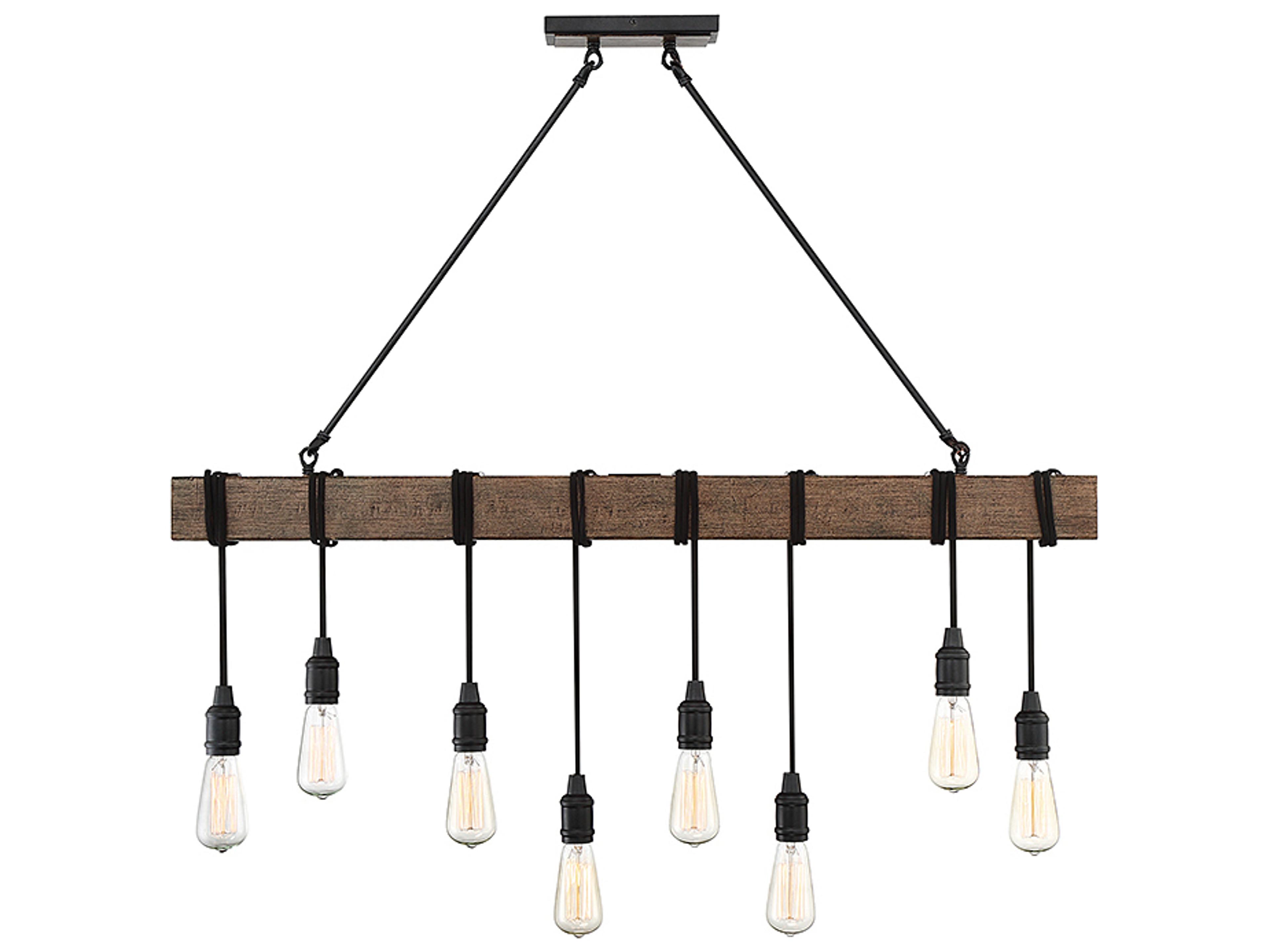Burgess 8-Light Durango Brown Linear Island Pendant
