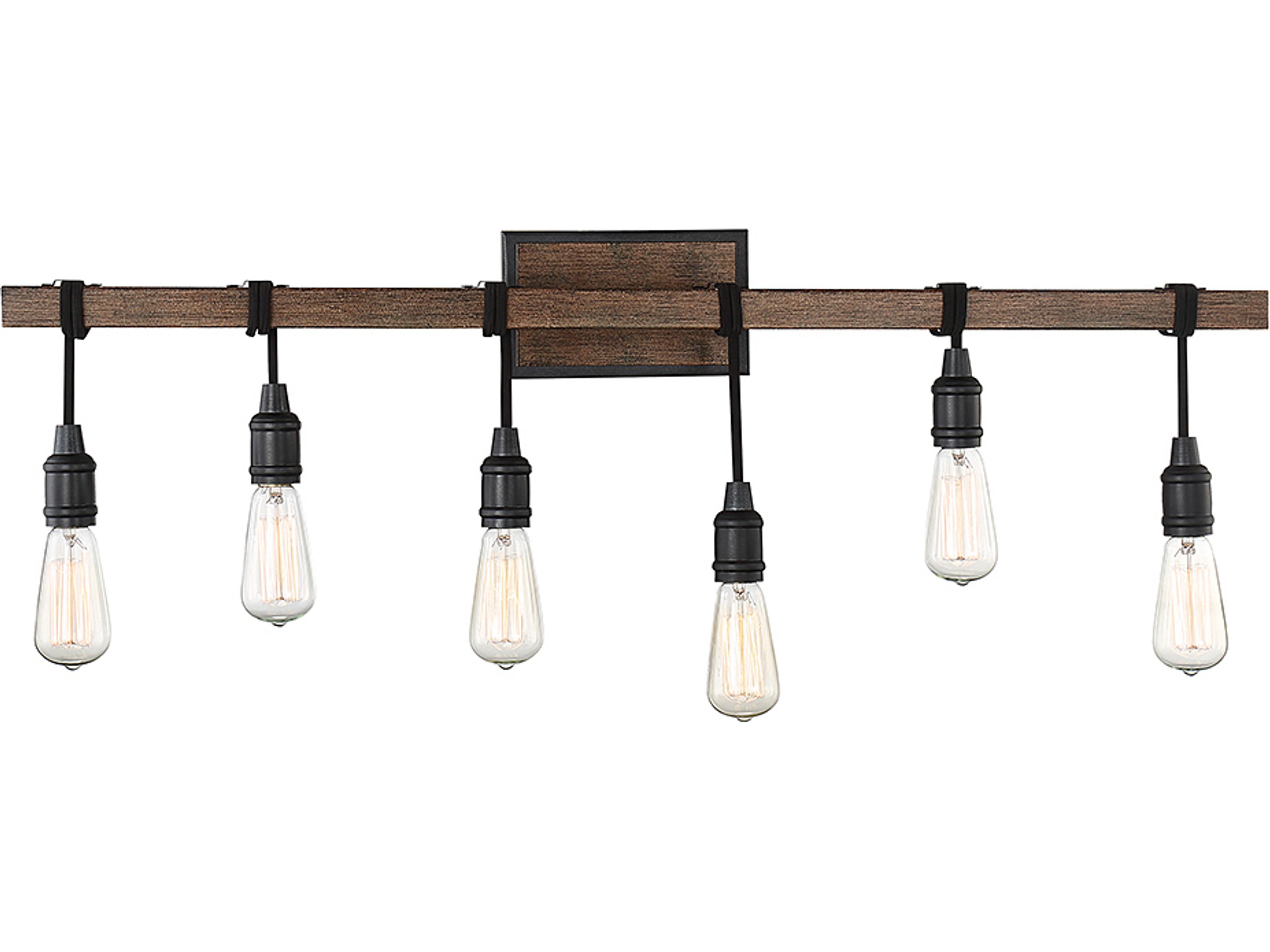 Burgess 6-Light Durango Brown Glass Vanity Light