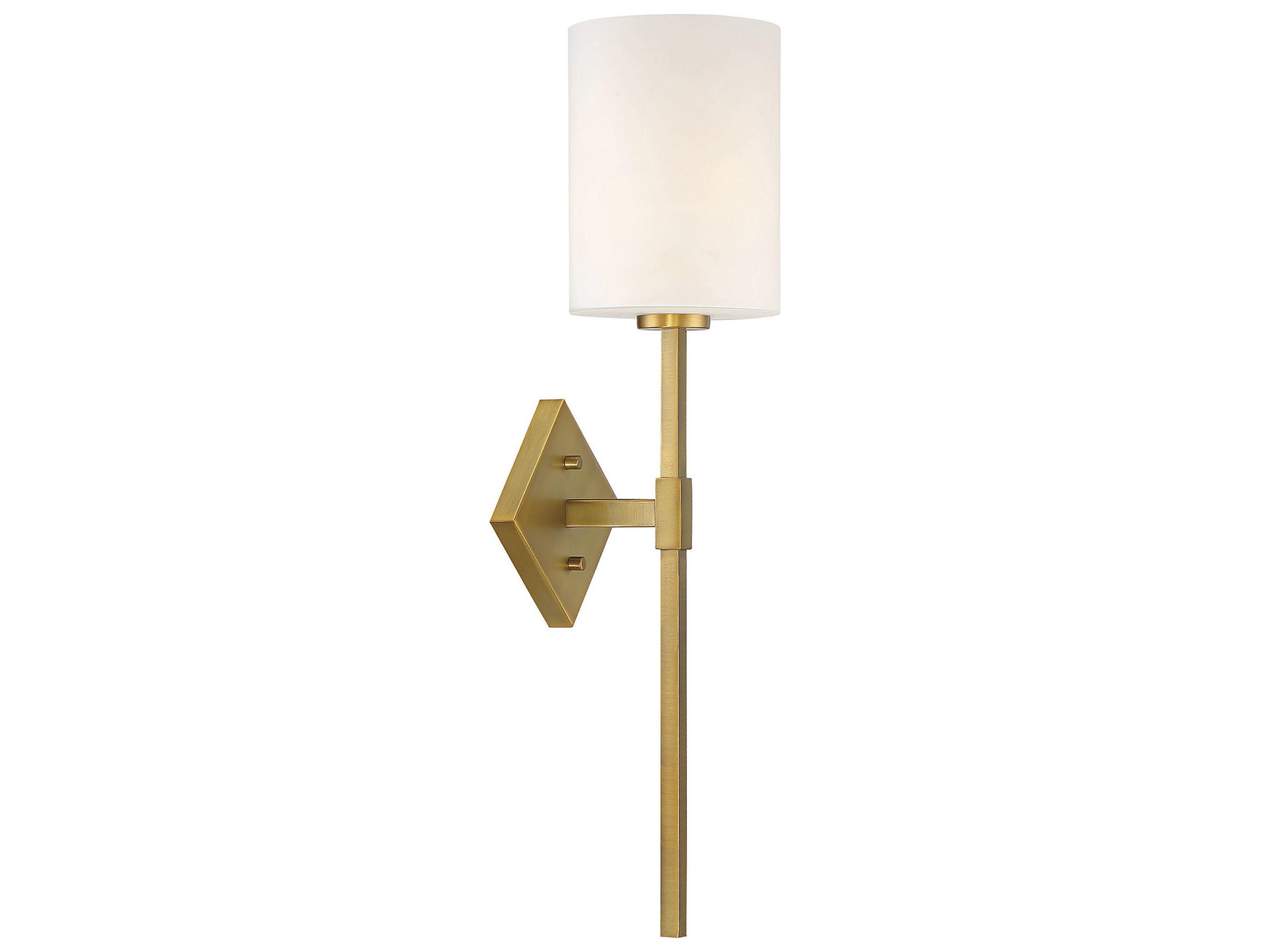 Destin 1-Light Warm Brass Glass Wall Sconce