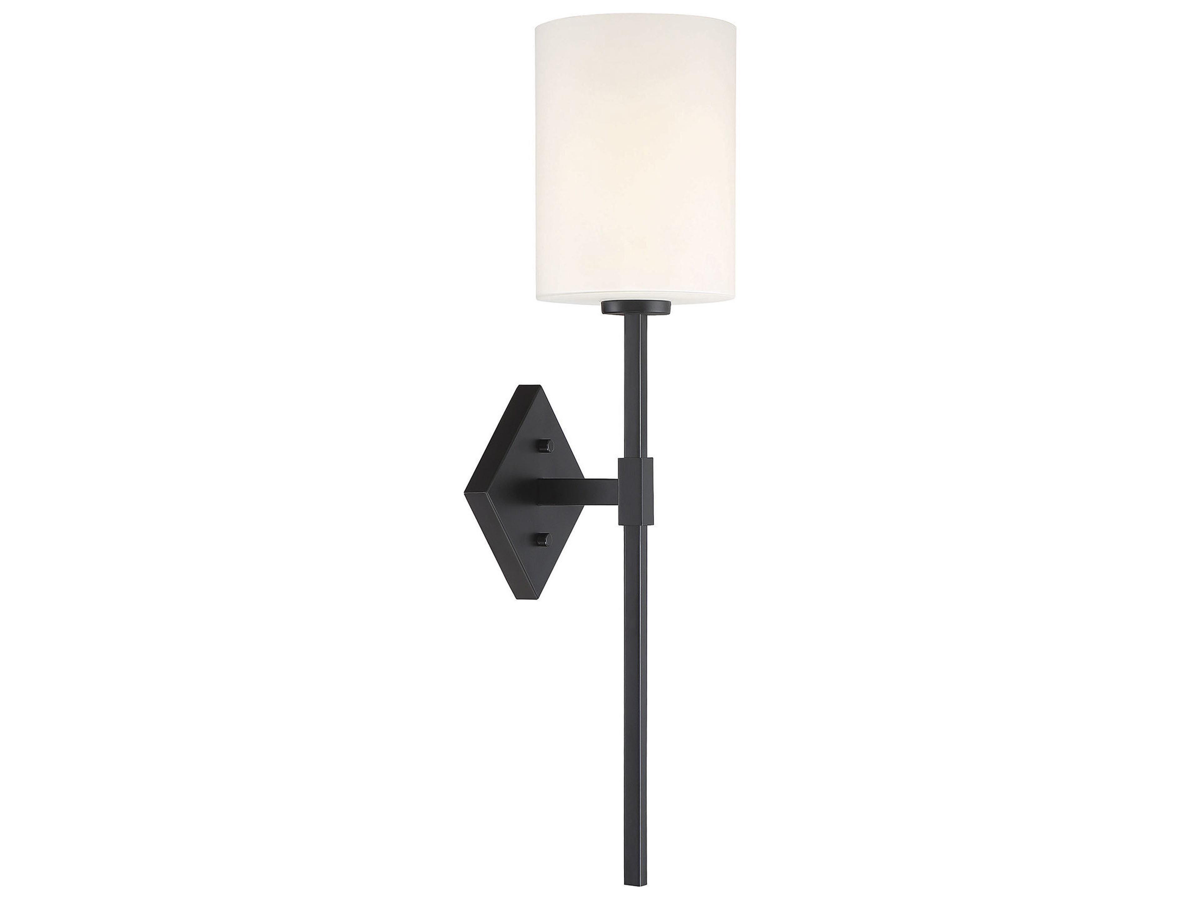 Destin 1-Light Matte Black Glass Wall Sconce