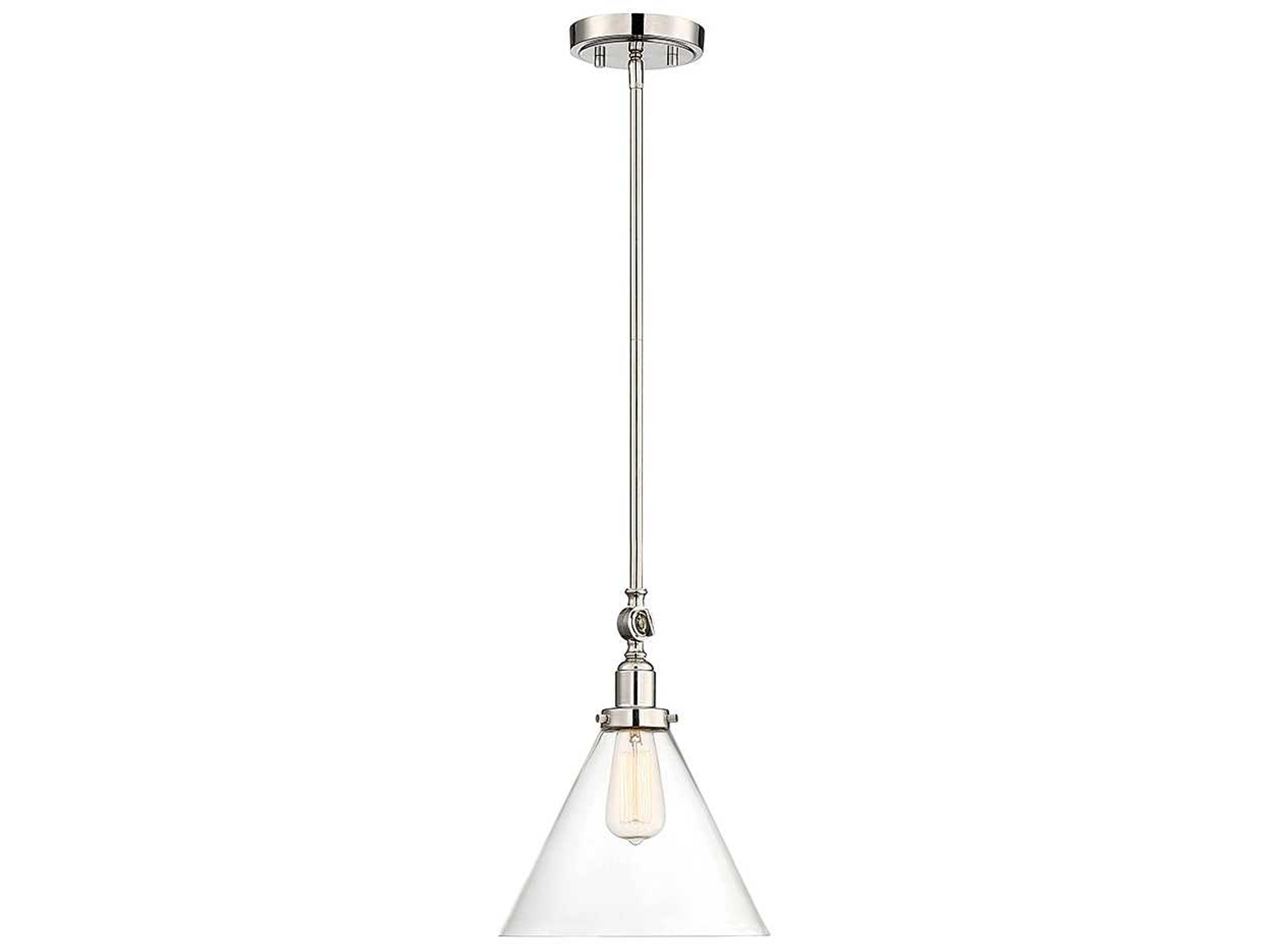 Drake 1-Light Polished Nickel Glass Pendant