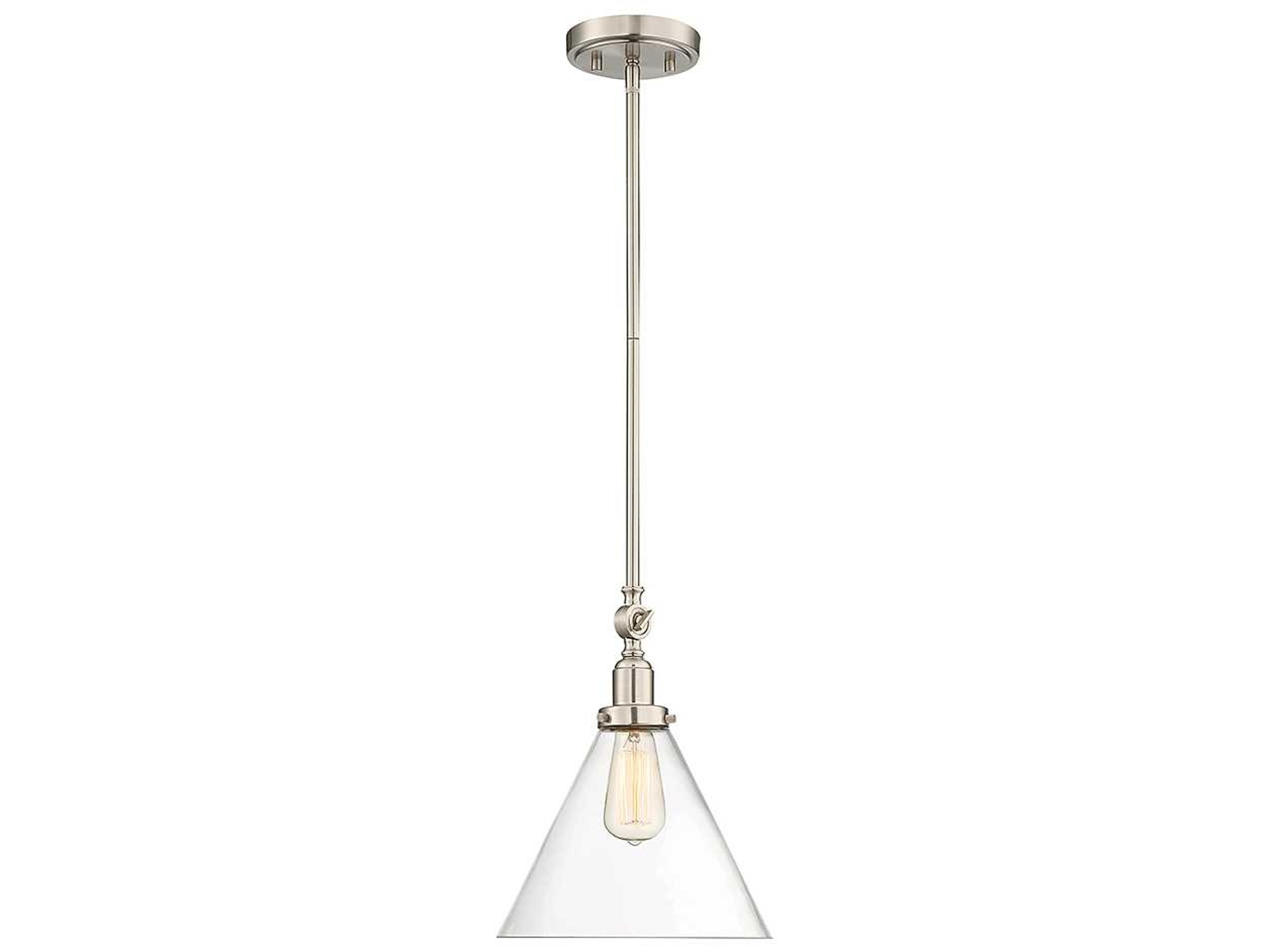 Drake 1-Light Satin Nickel Glass Pendant