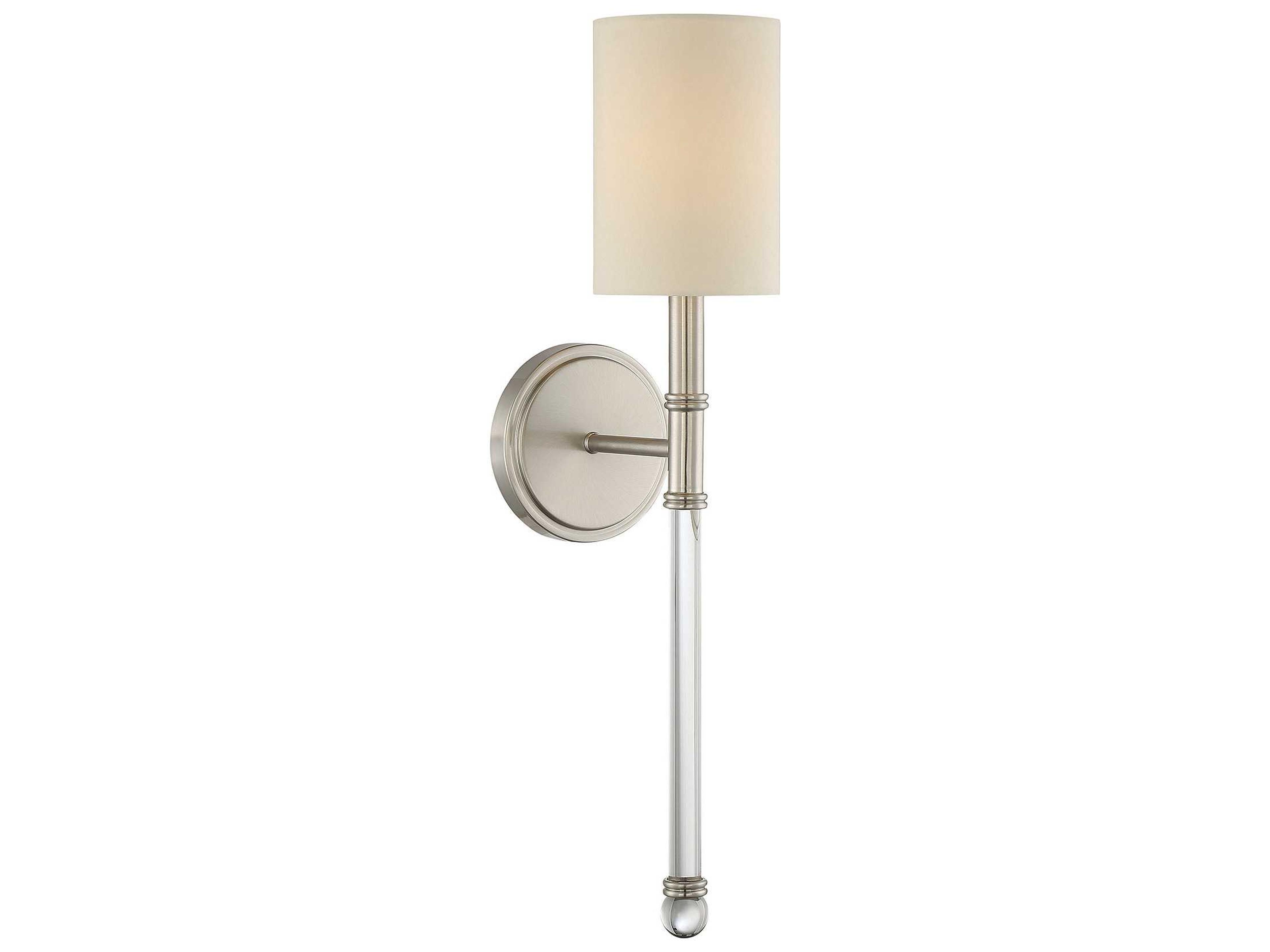 Fremont 1-Light Satin Nickel Glass Wall Sconce