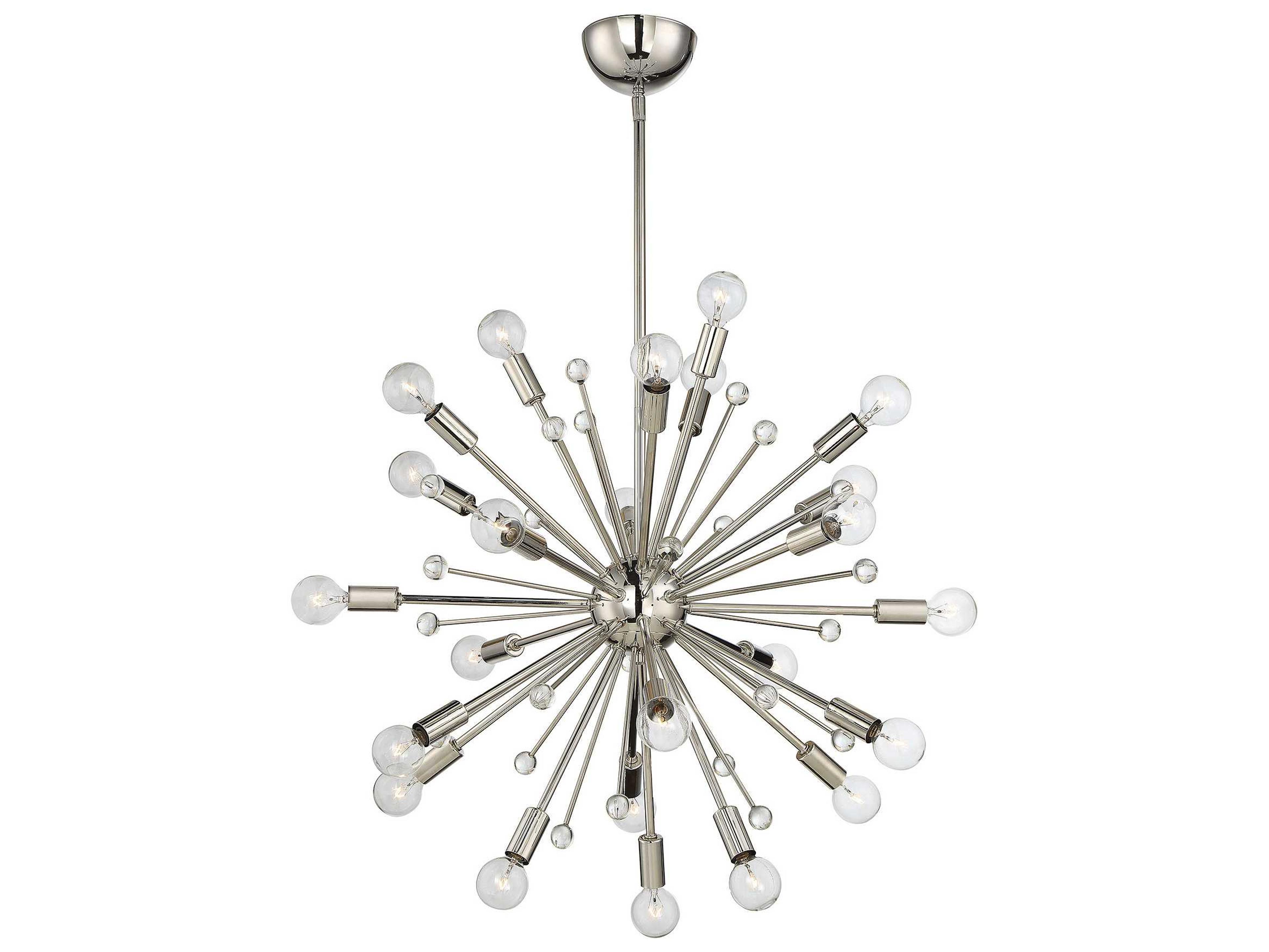 Galea 24-Light Polished Nickel Crystal Sputnik Pendant