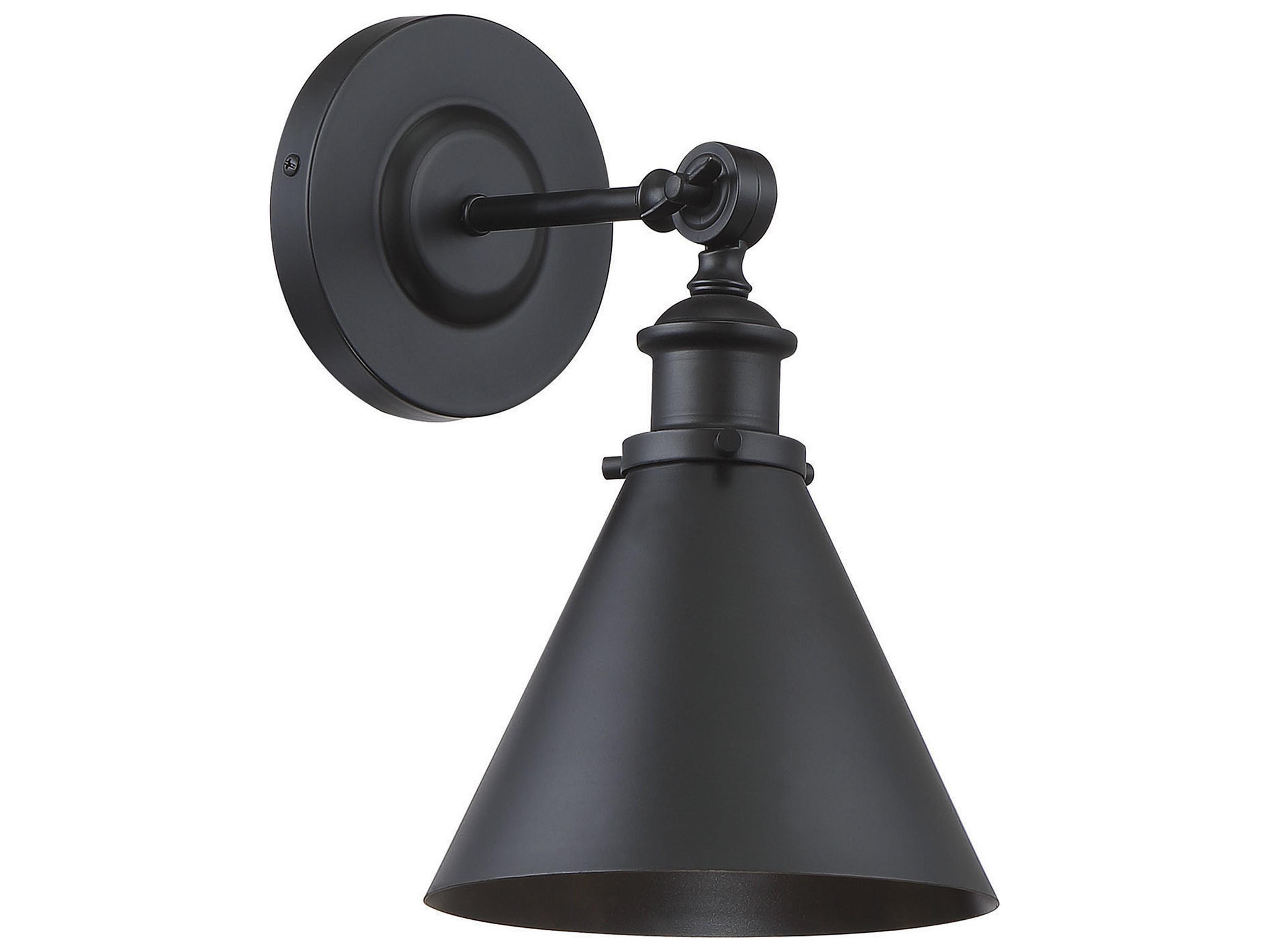 Glenn 1-Light Matte Black Wall Sconce