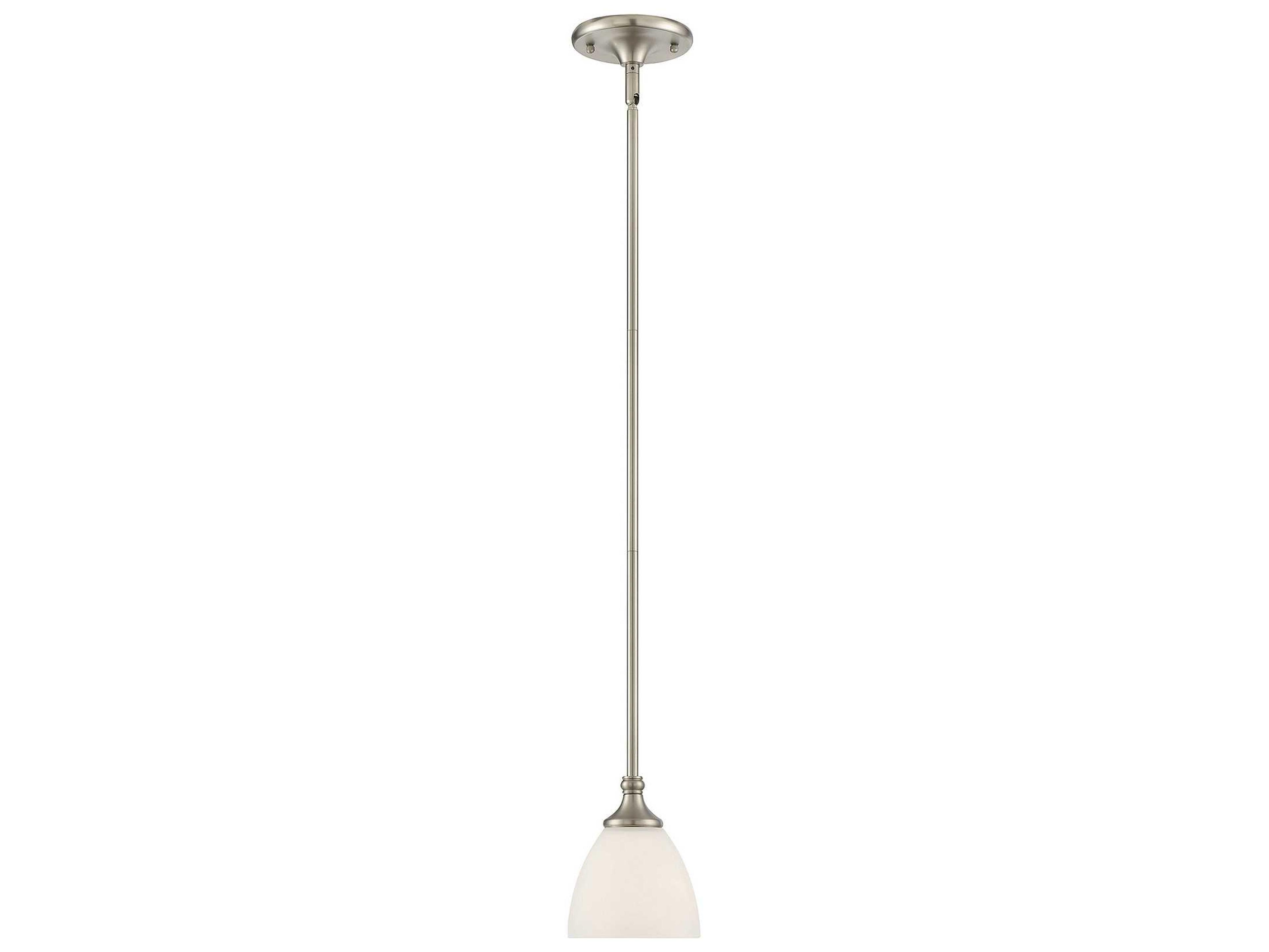 Herndon 1-Light Satin Nickel Pewter Glass Bell Mini Pendant