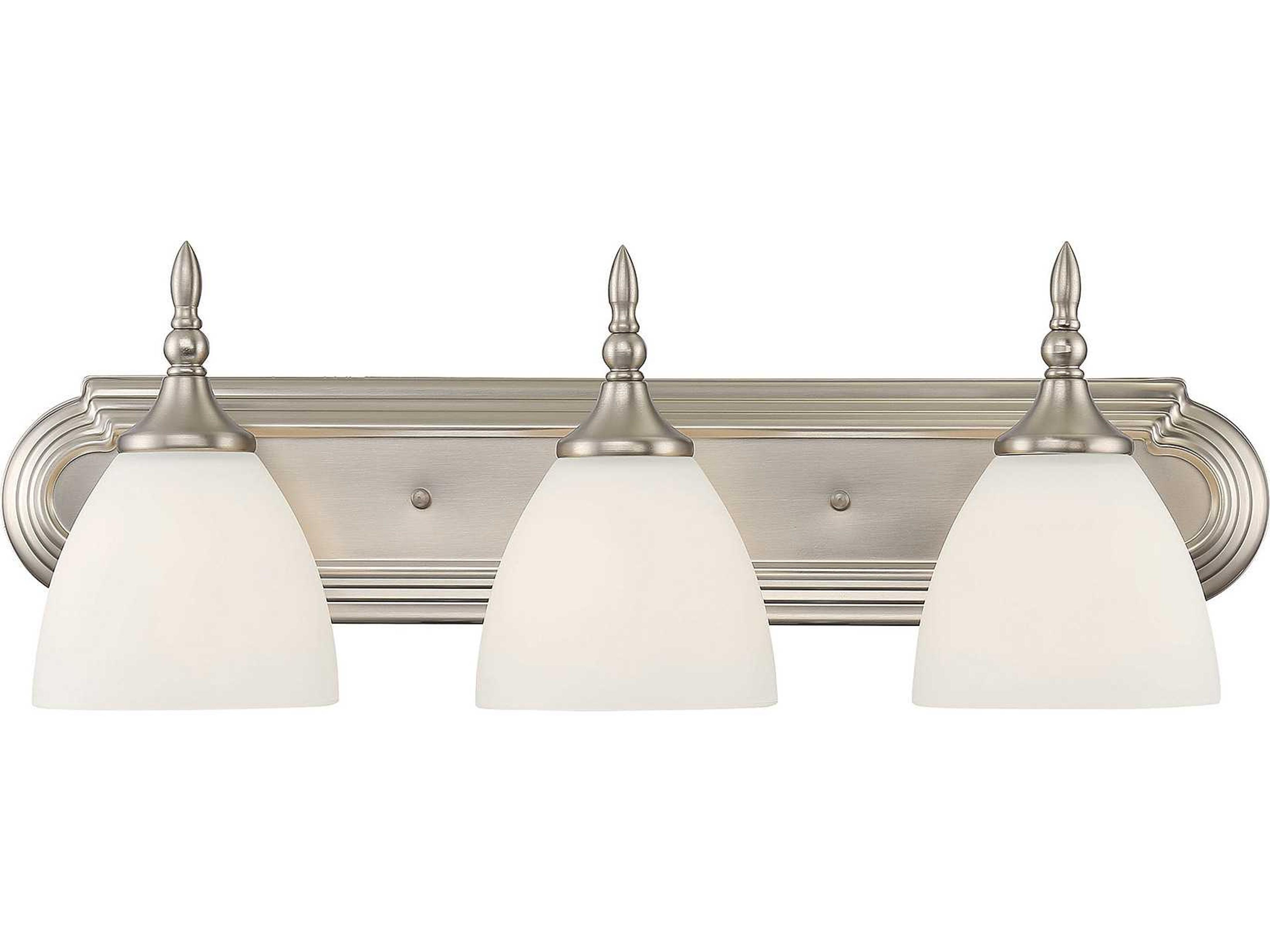 Herndon 3-Light Satin Nickel Pewter Glass Vanity Light