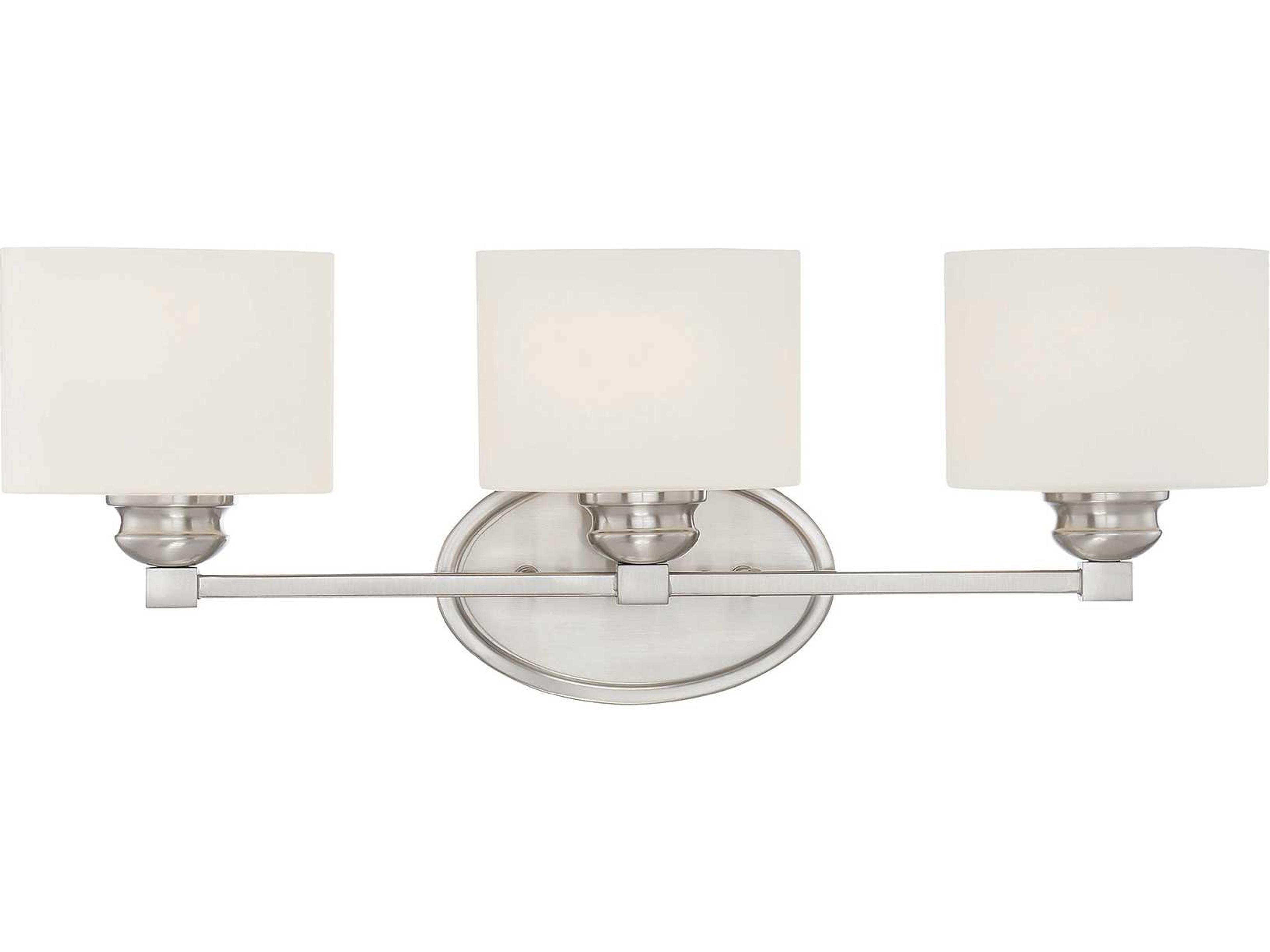 Kane 3-Light Satin Nickel Pewter Glass Vanity Light