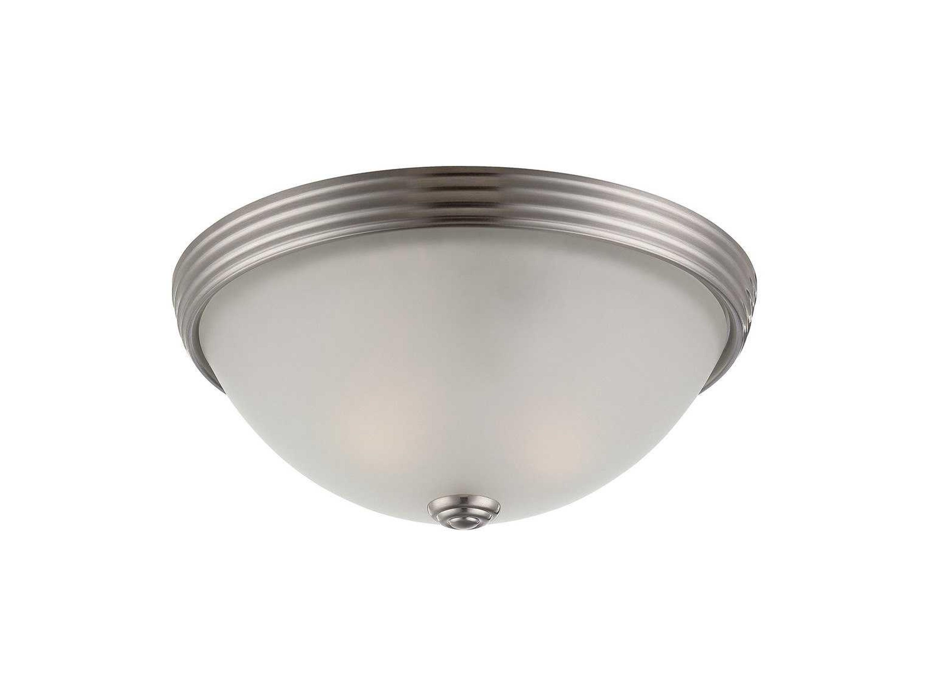 Casual Lifestyles 2-Light Satin Nickel Glass Bowl Flush Mount