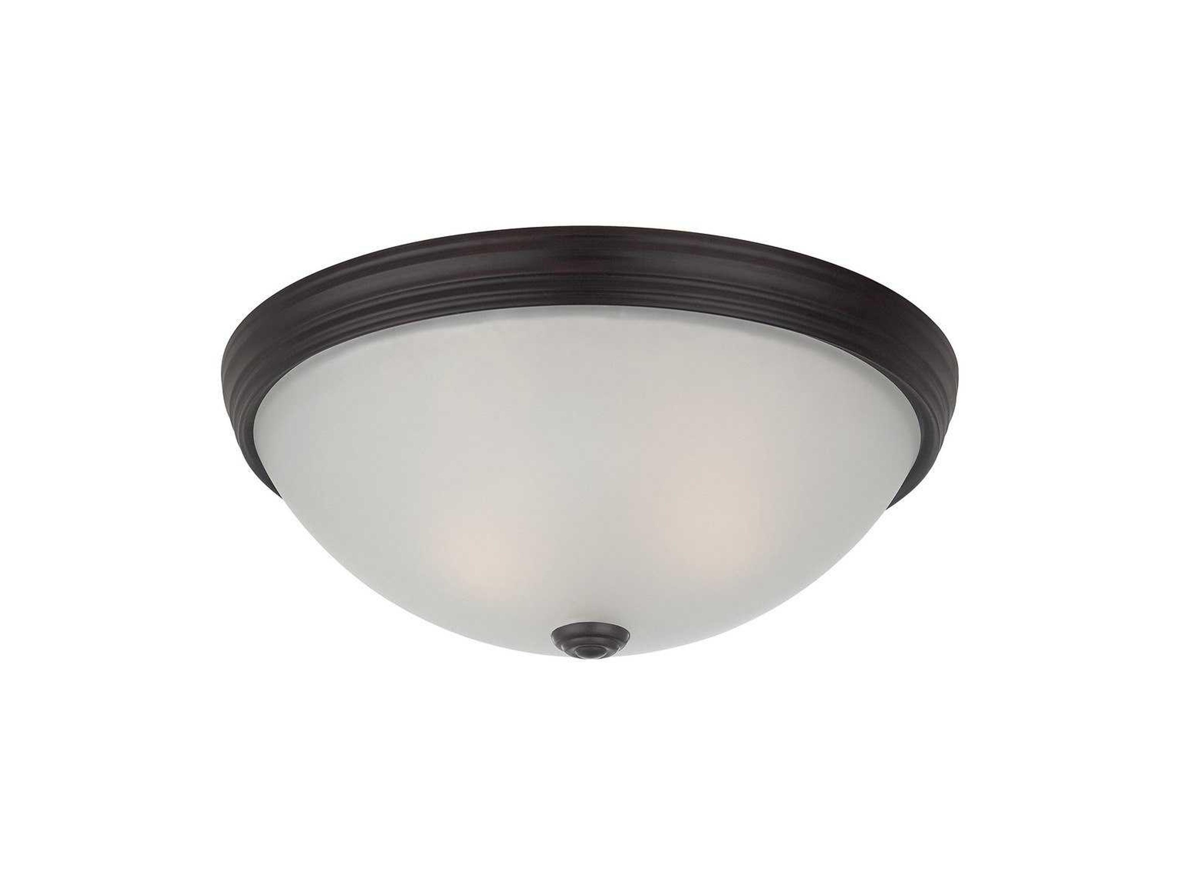 Casual Lifestyles 2-Light English Bronze Glass Bowl Flush Mount