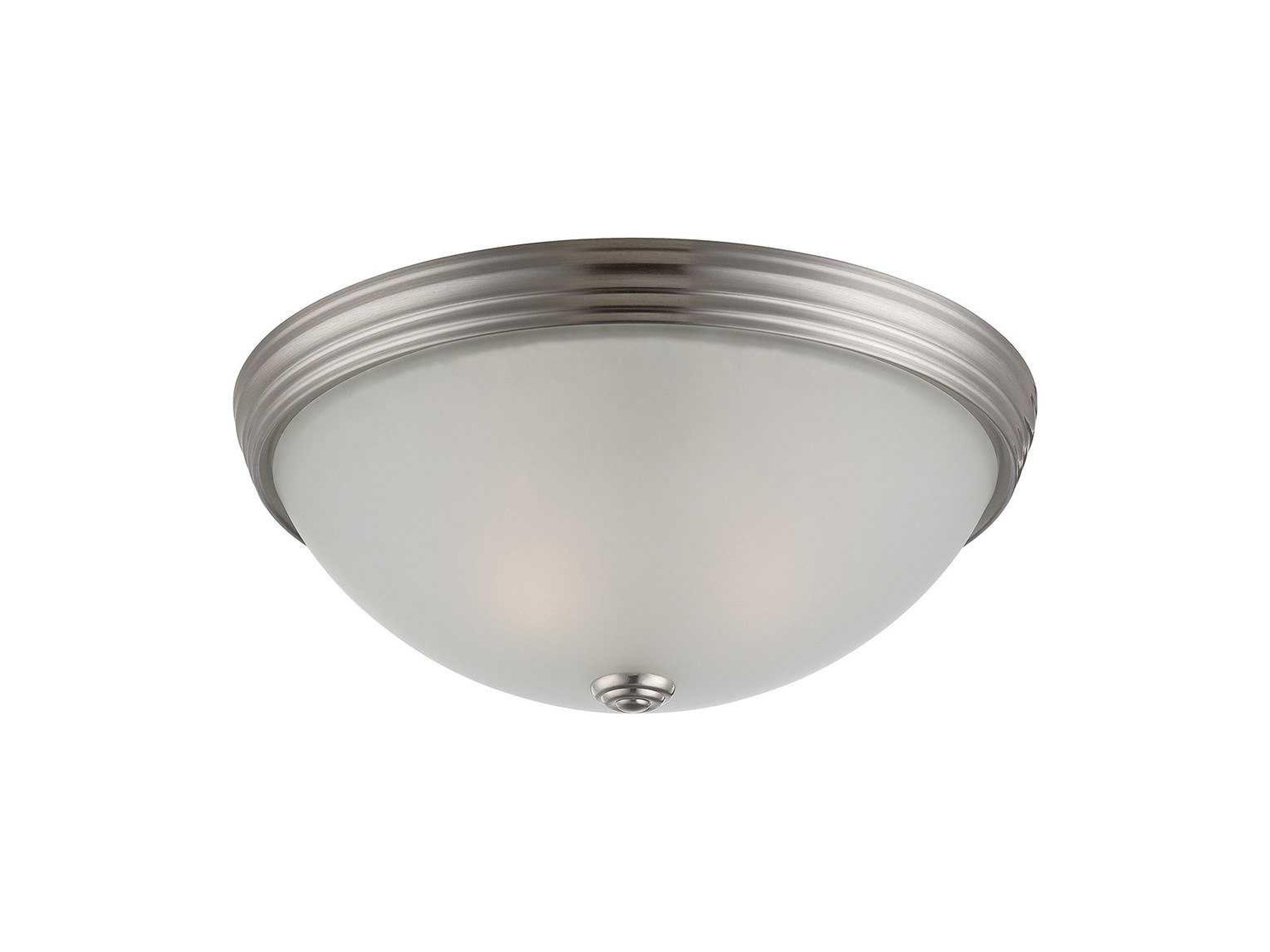 Casual Lifestyles 2-Light Satin Nickel Glass Bowl Flush Mount