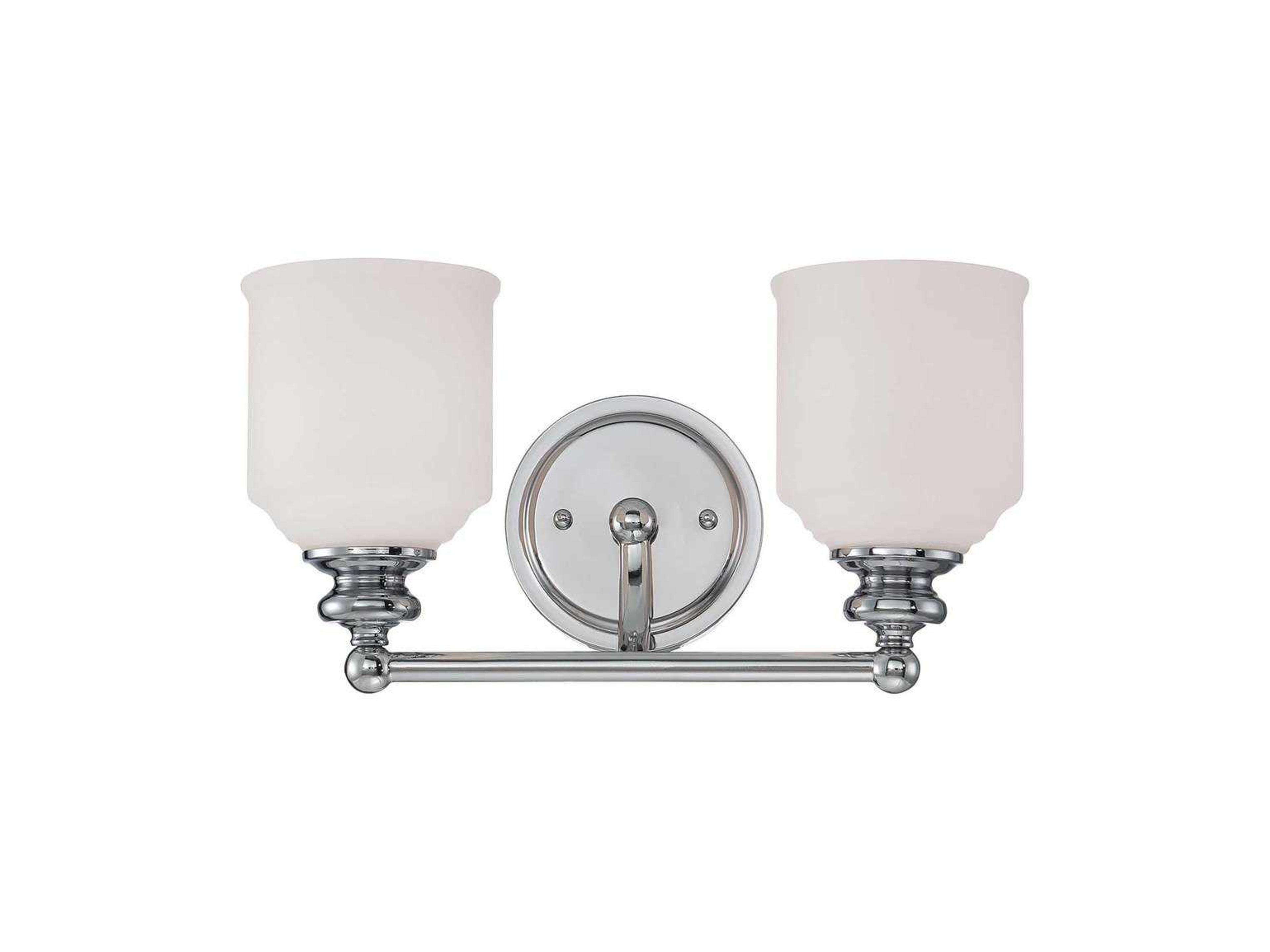 Melrose 2-Light Polished Chrome Glass Vanity Light