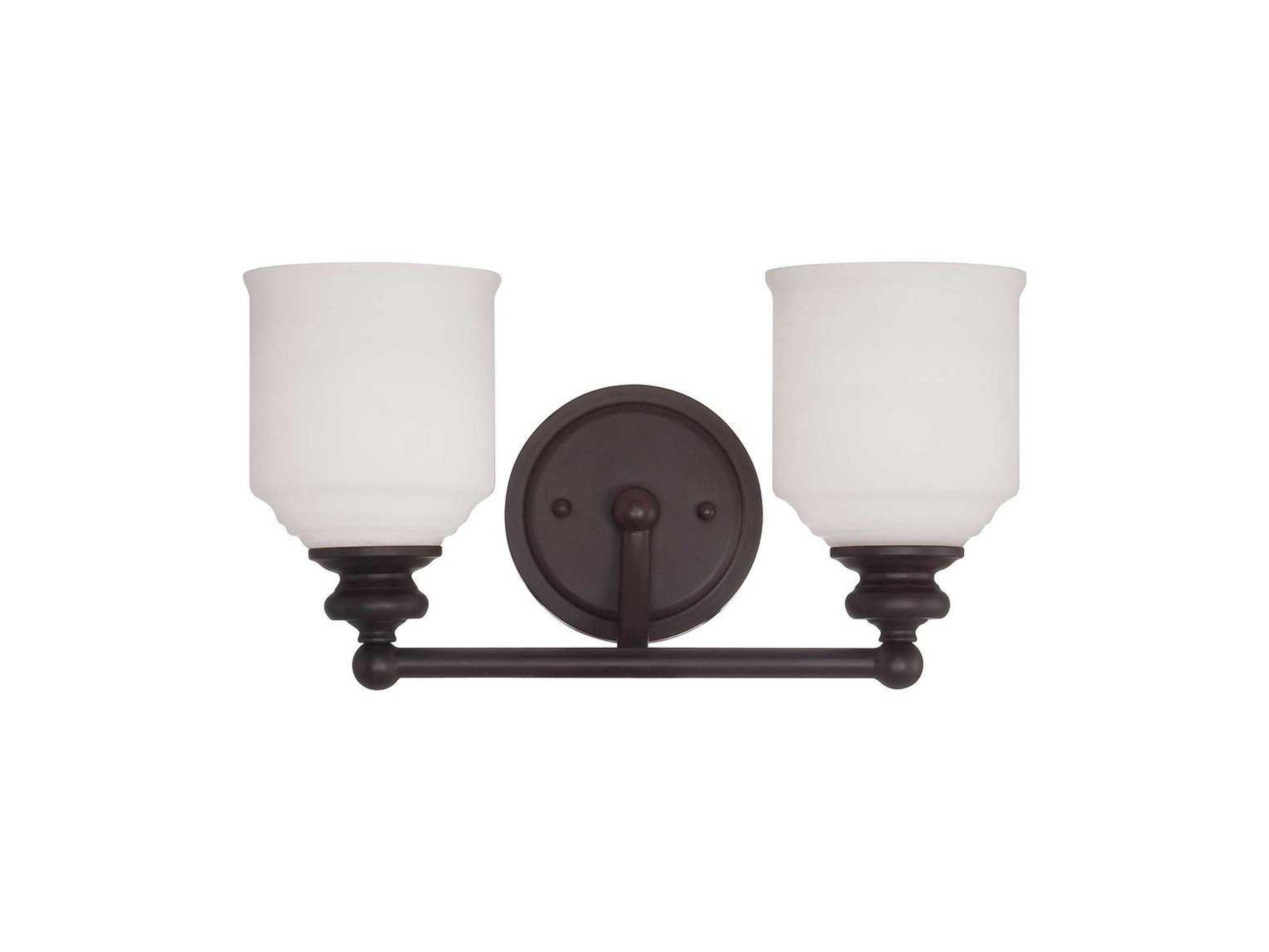 Melrose 2-Light English Bronze Glass Vanity Light