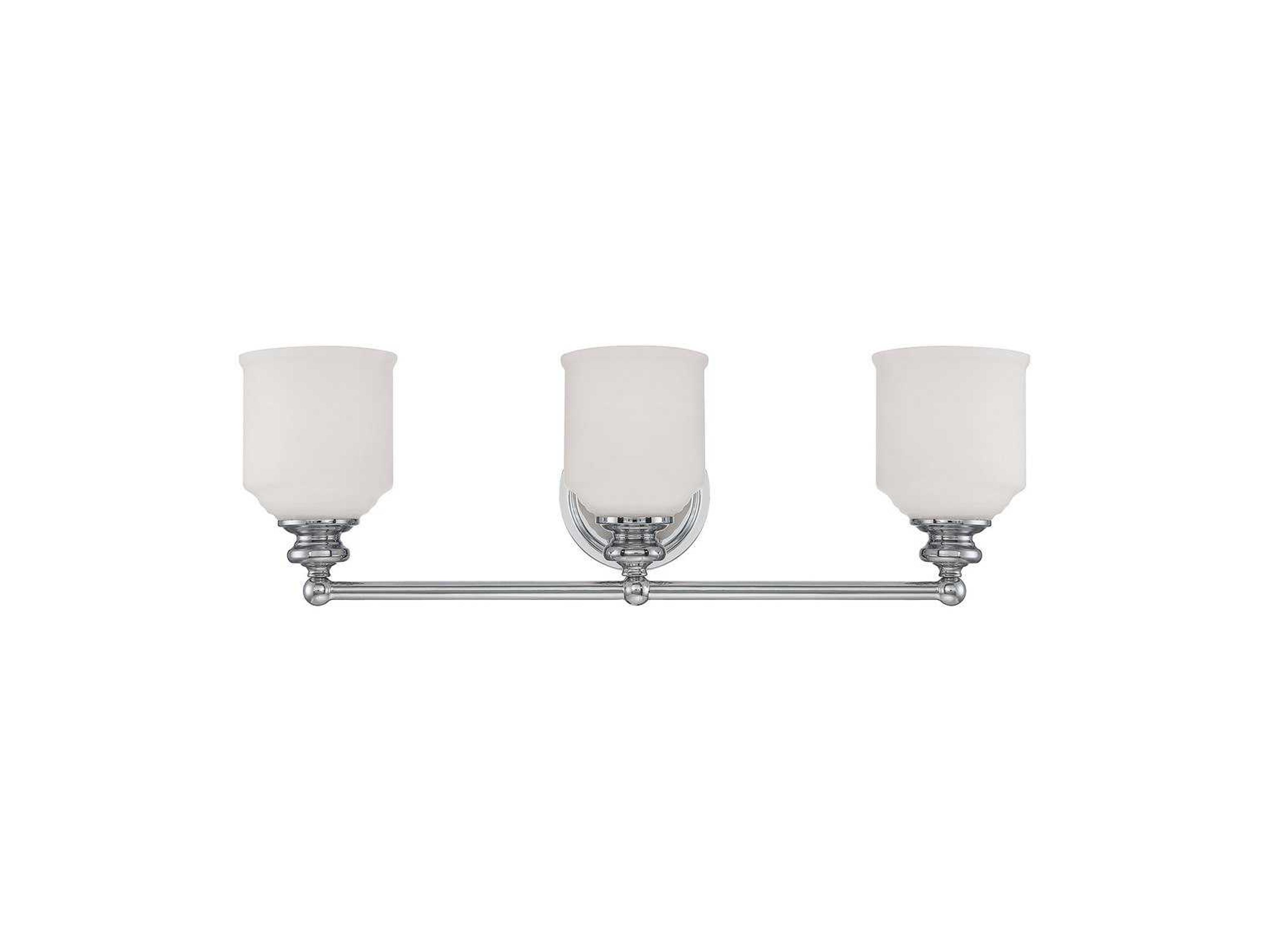 Melrose 3-Light Polished Chrome Glass Vanity Light