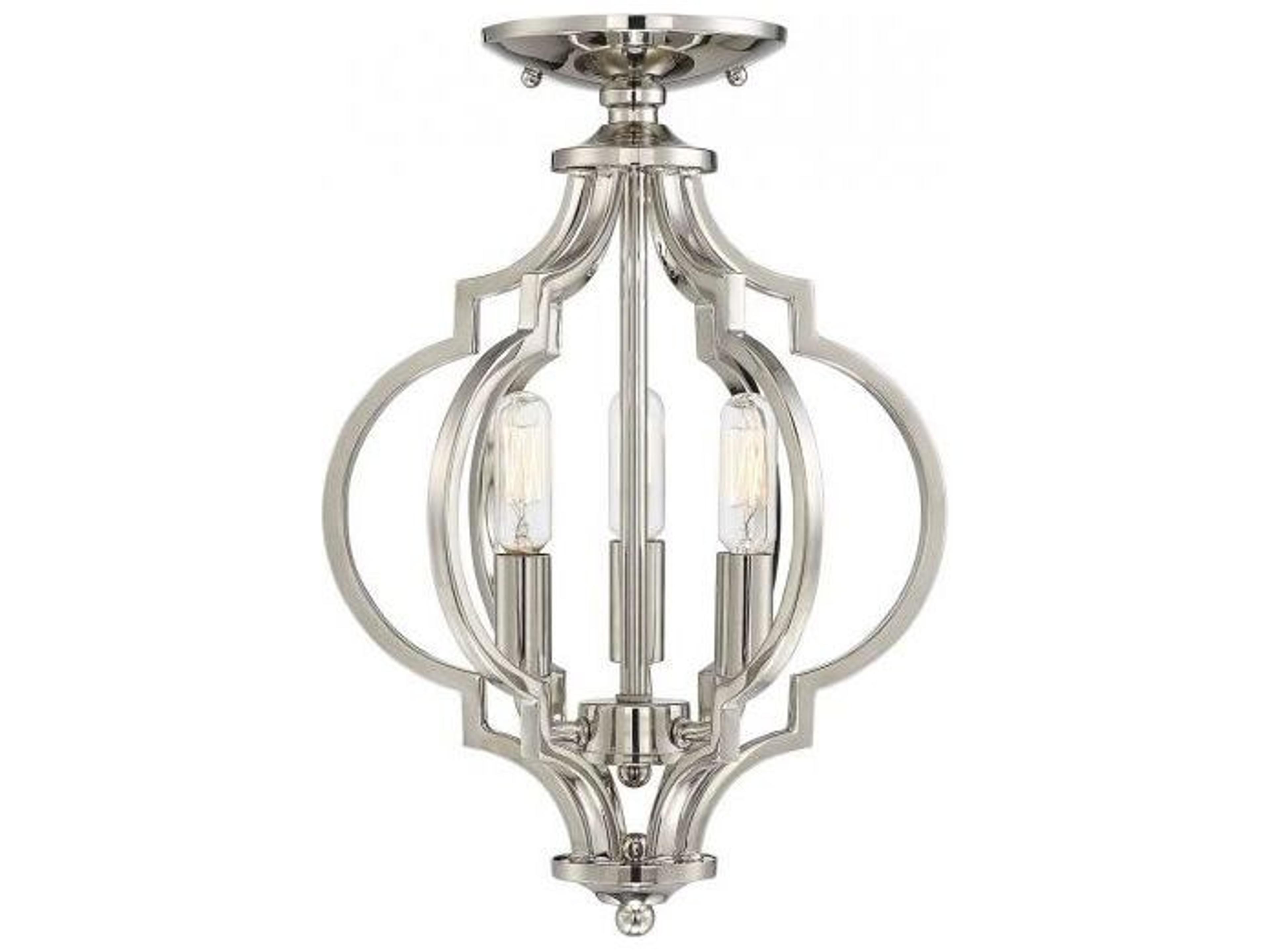 Meridian 3-Light Polished Nickel Mini Pendant