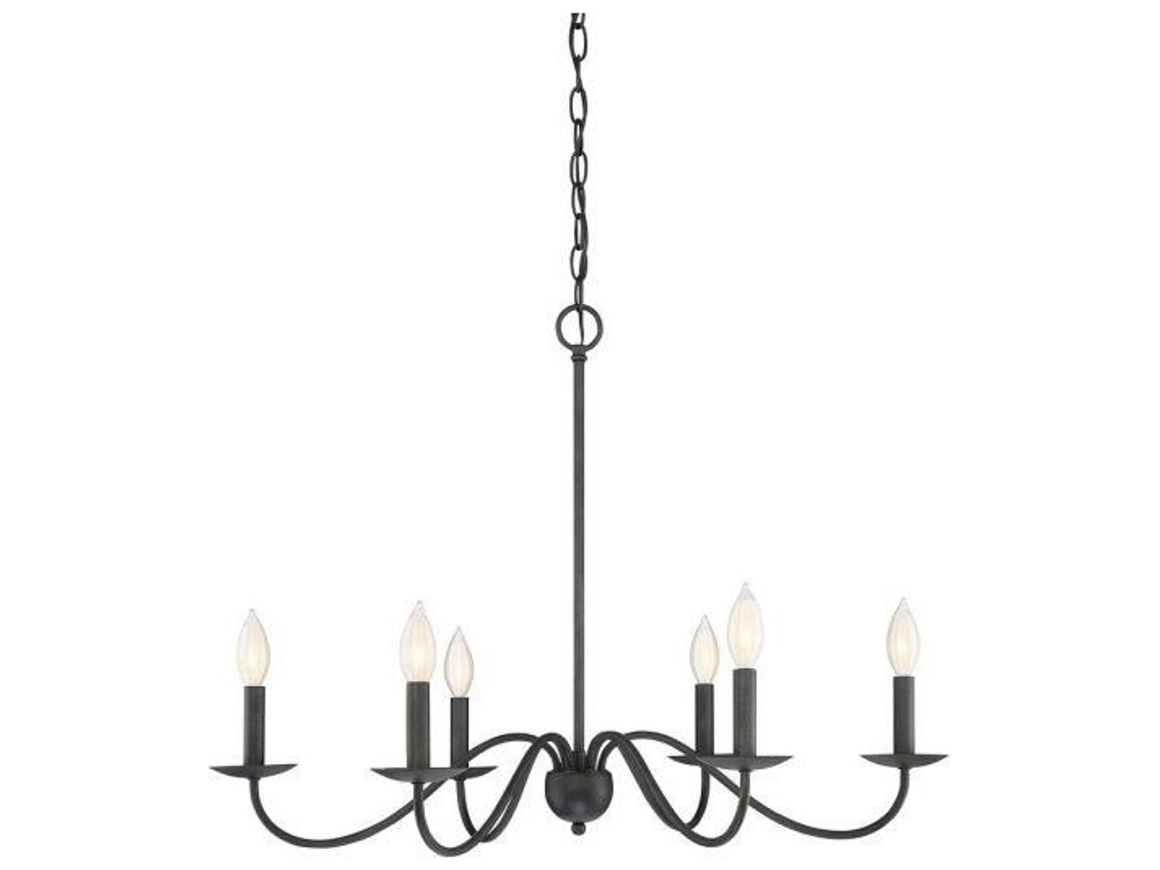 Meridian 6-Light Aged Iron Black Candelabra Chandelier