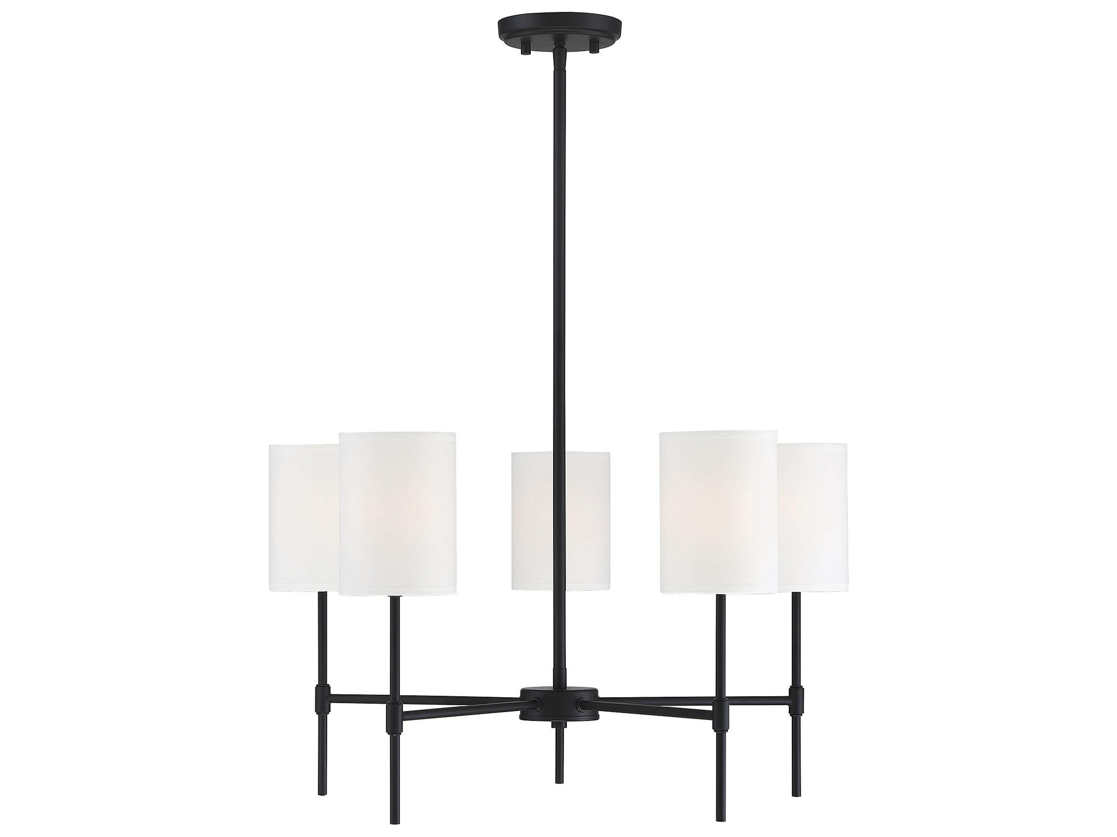 Meridian 5-Light Matte Black Empire Chandelier