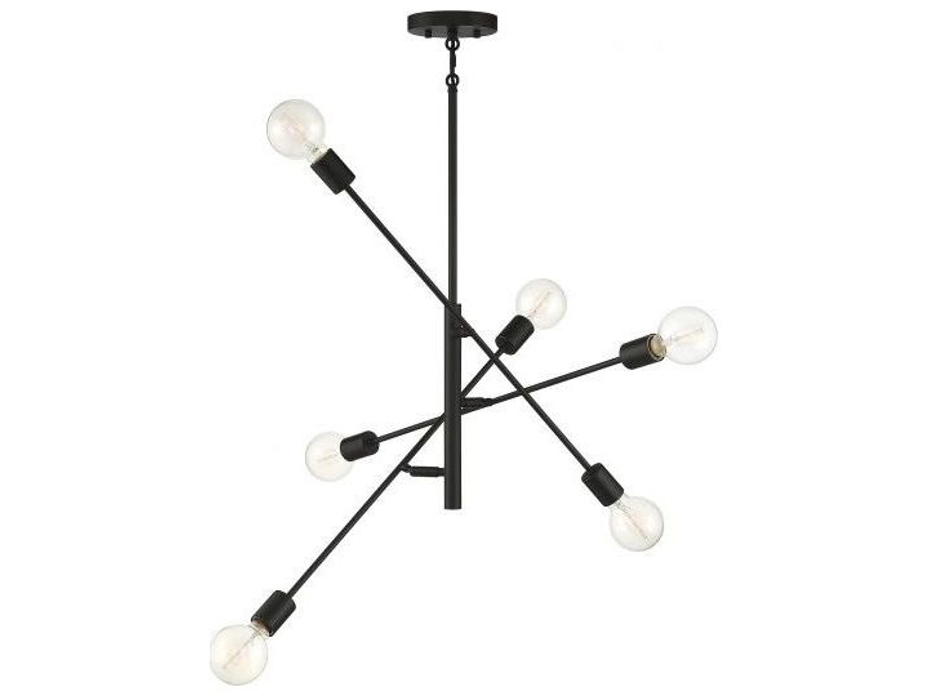Meridian 6-Light Matte Black Sputnik Chandelier