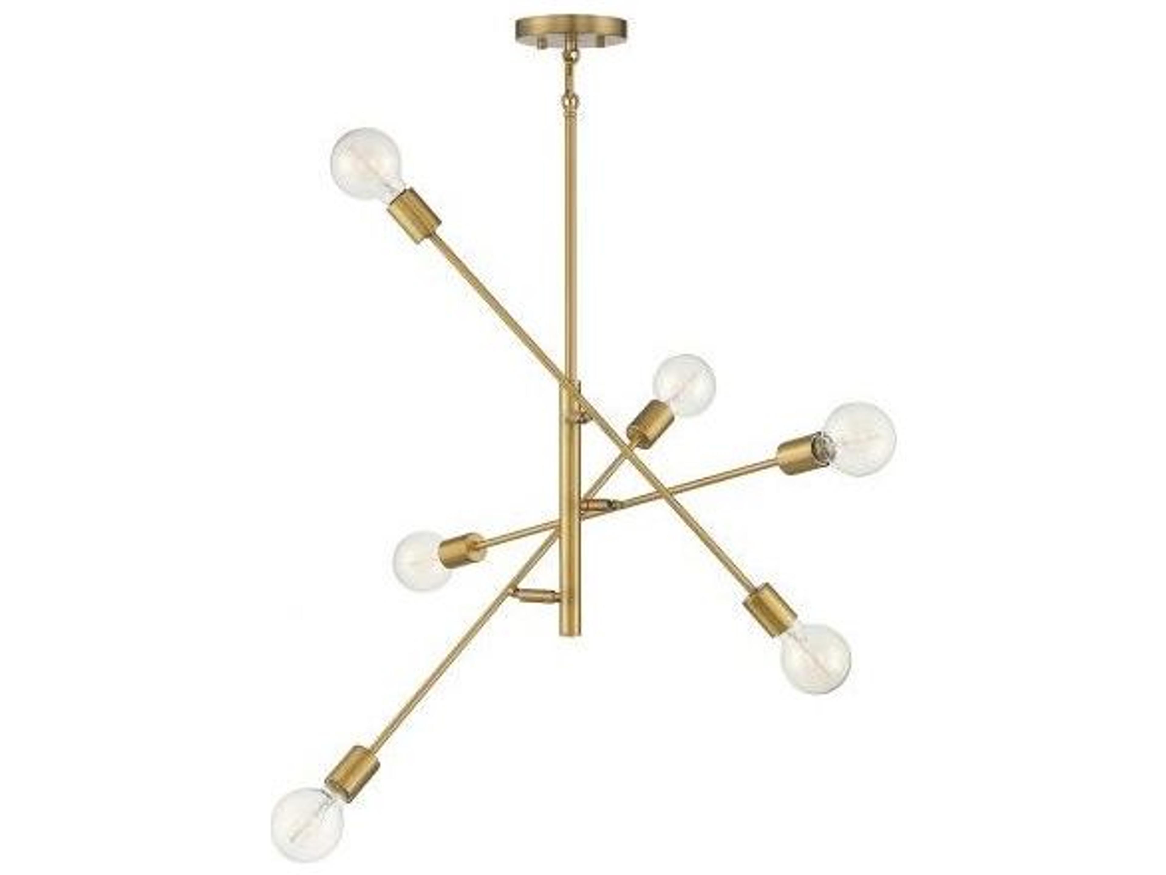 Meridian 6-Light Natural Brass Sputnik Chandelier