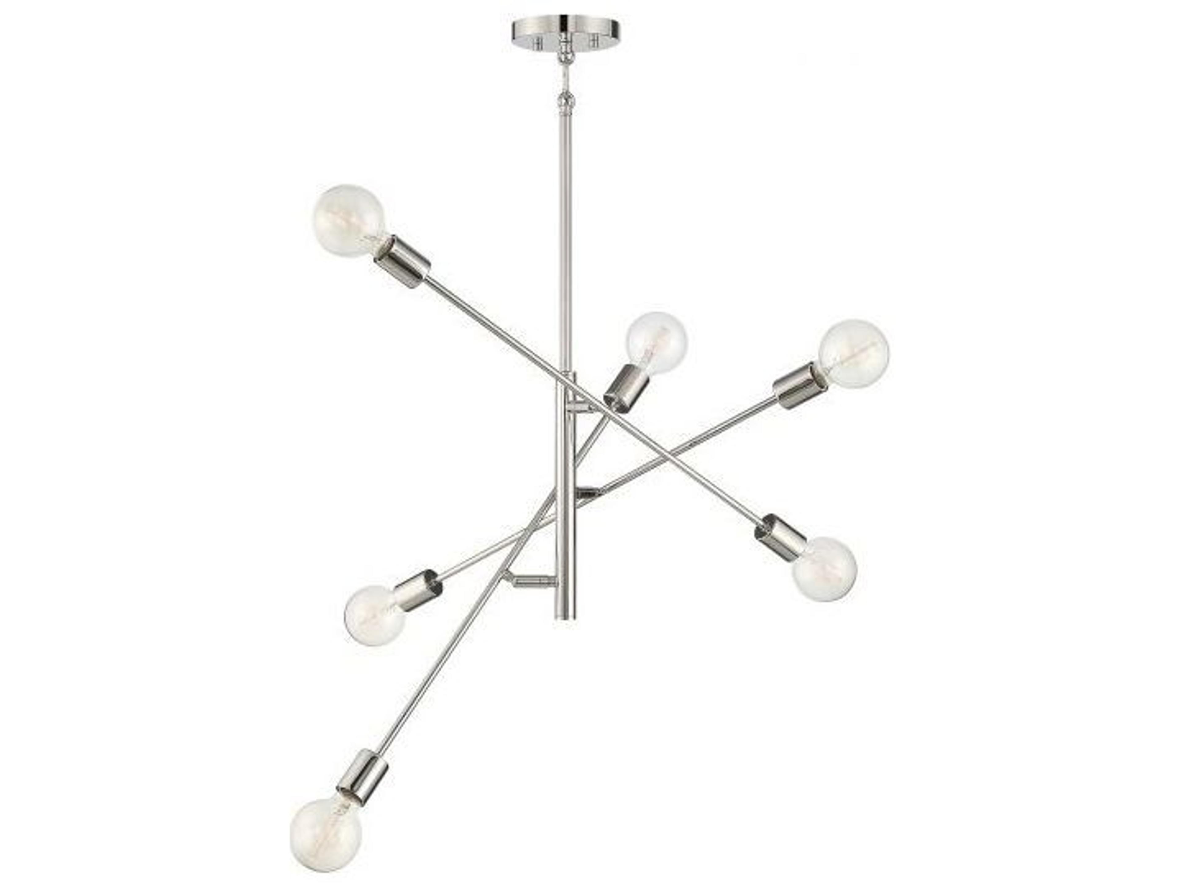 Meridian 6-Light Polished Nickel Sputnik Chandelier