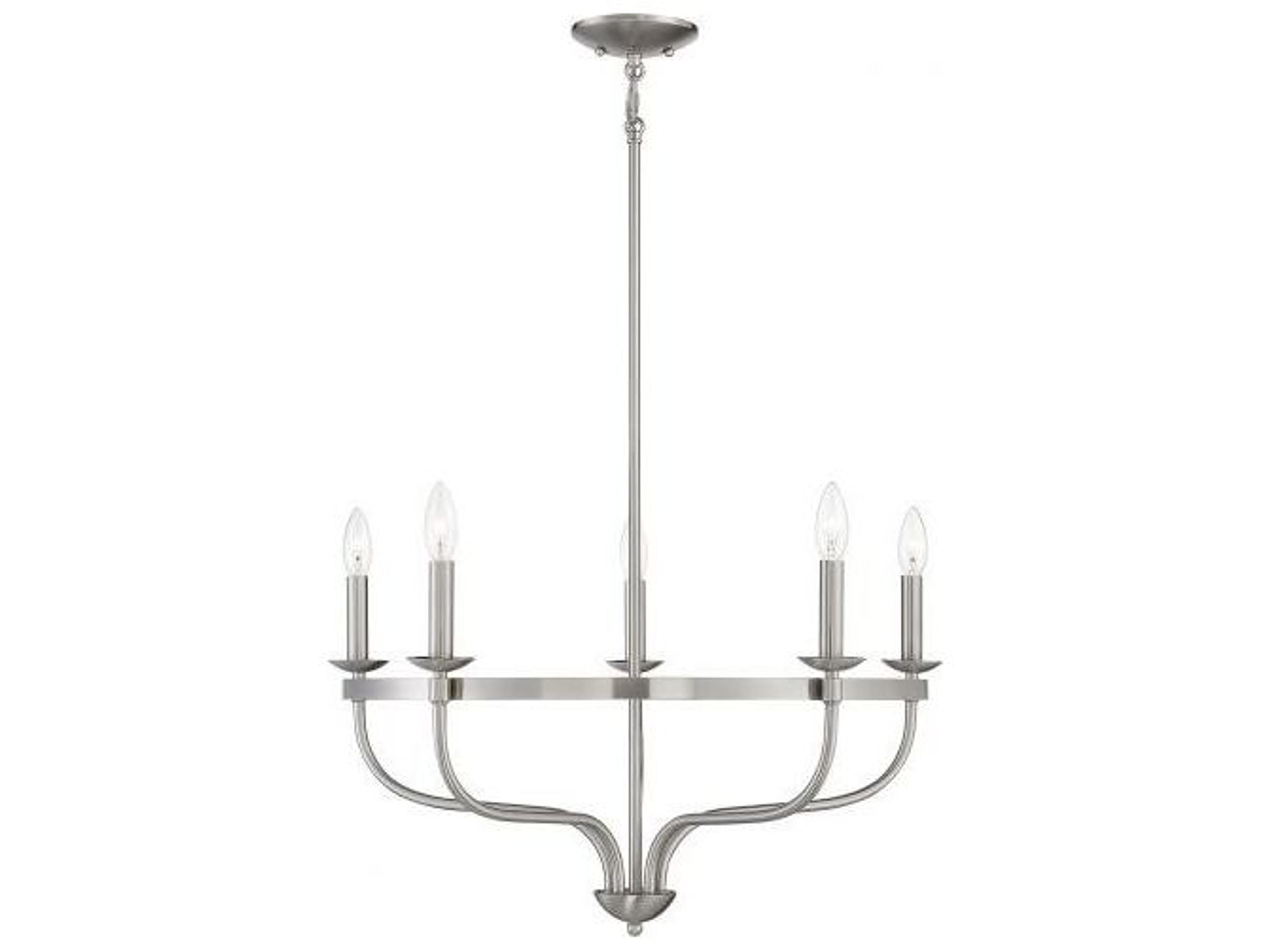 Meridian 5-Light Brushed Nickel Candelabra Chandelier