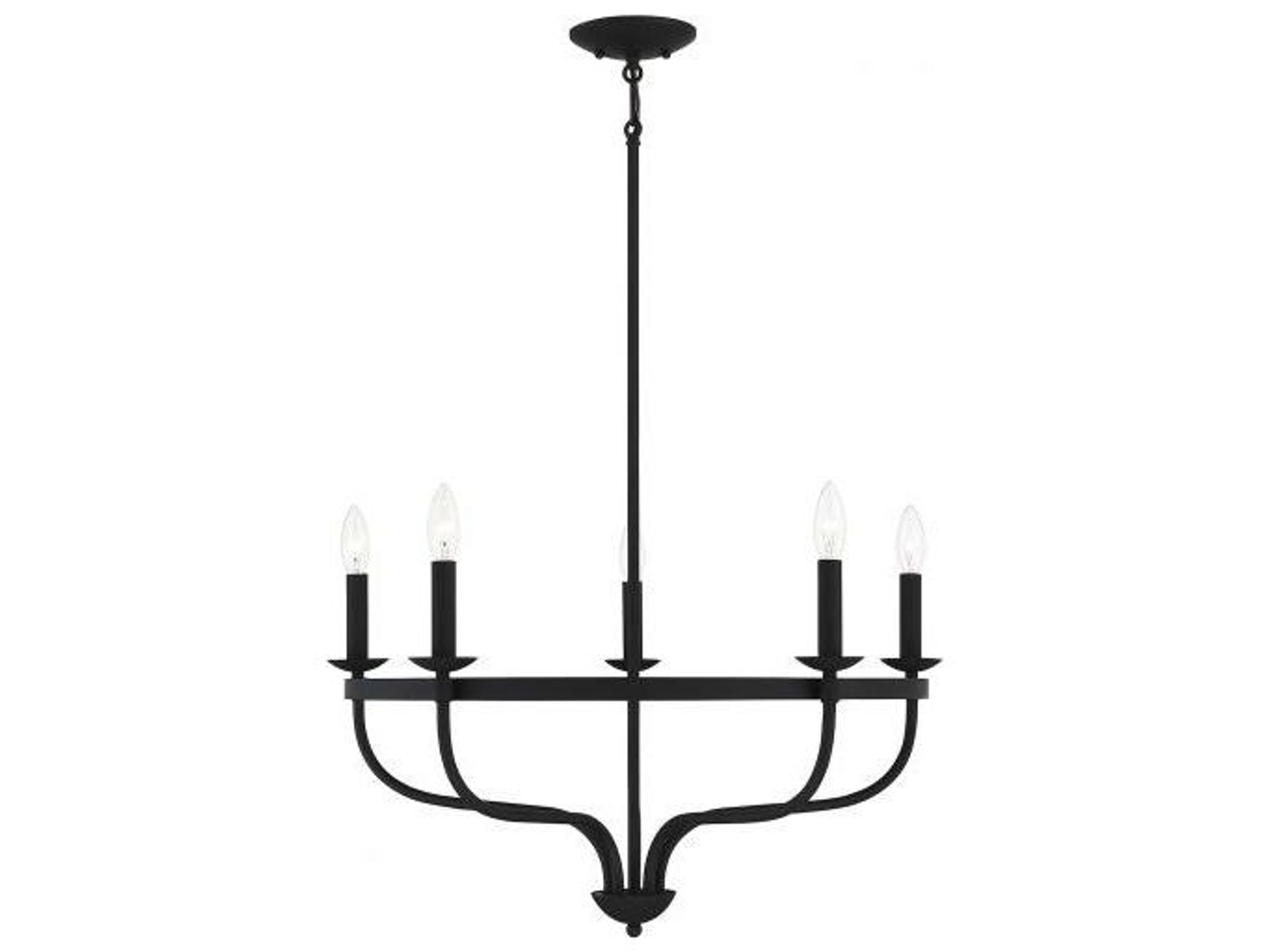 Meridian 5-Light Matte Black Candelabra Chandelier