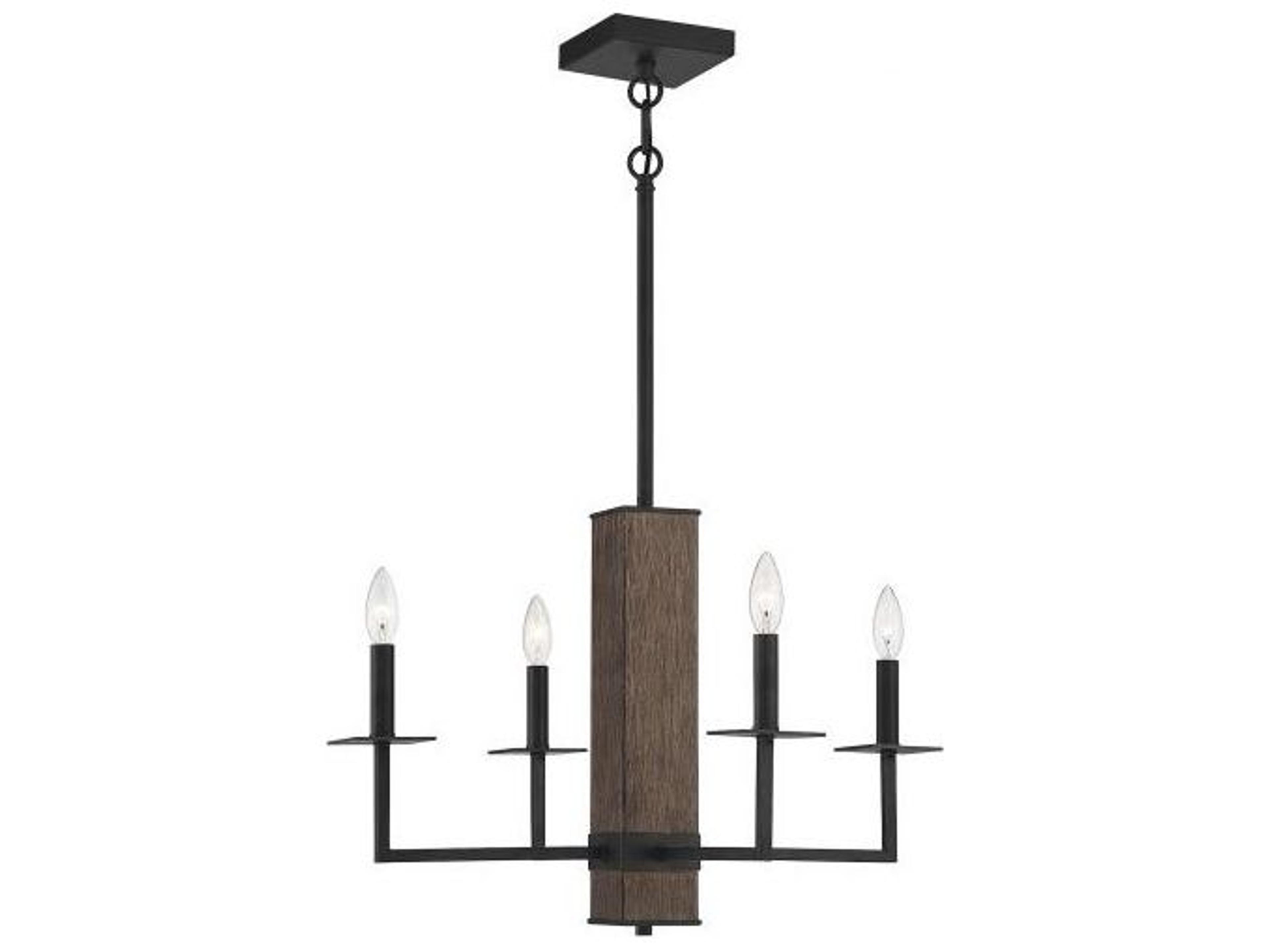 Meridian 4-Light Remington Black Candelabra Chandelier