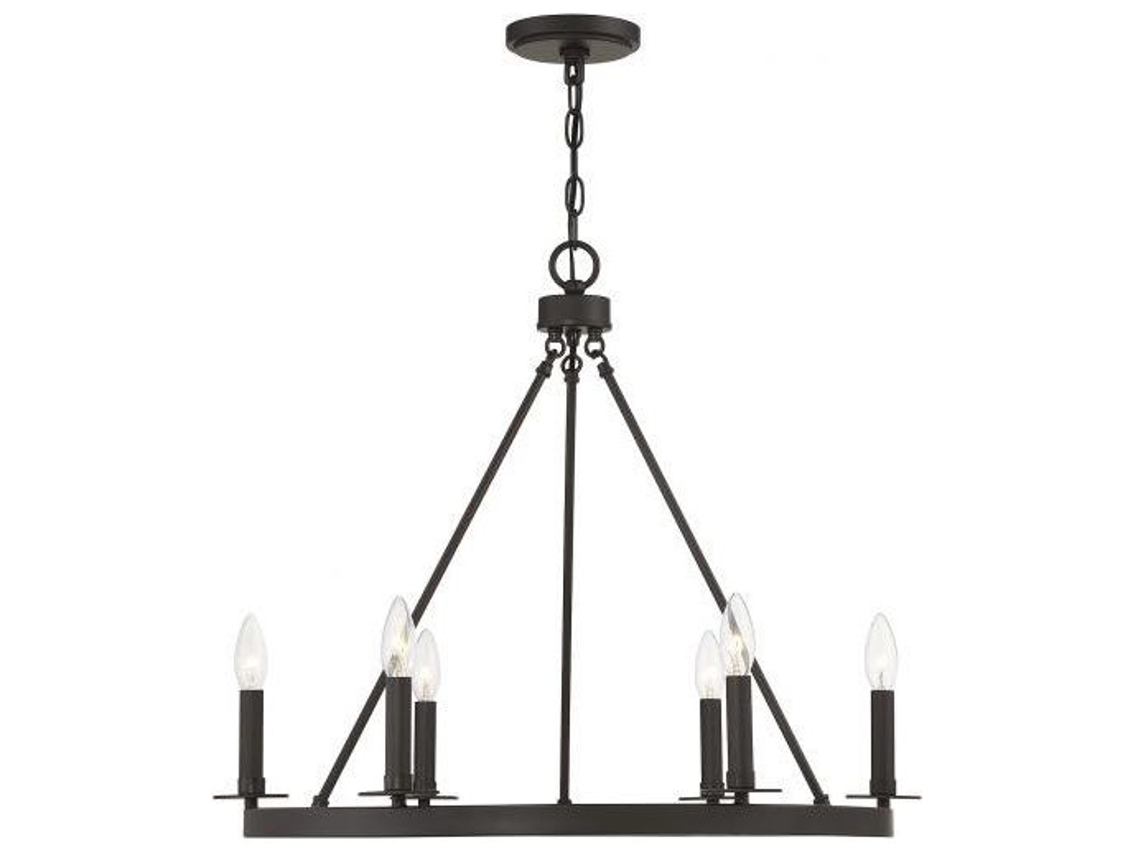 Meridian 6-Light Oil Rubbed Bronze Candelabra Chandelier