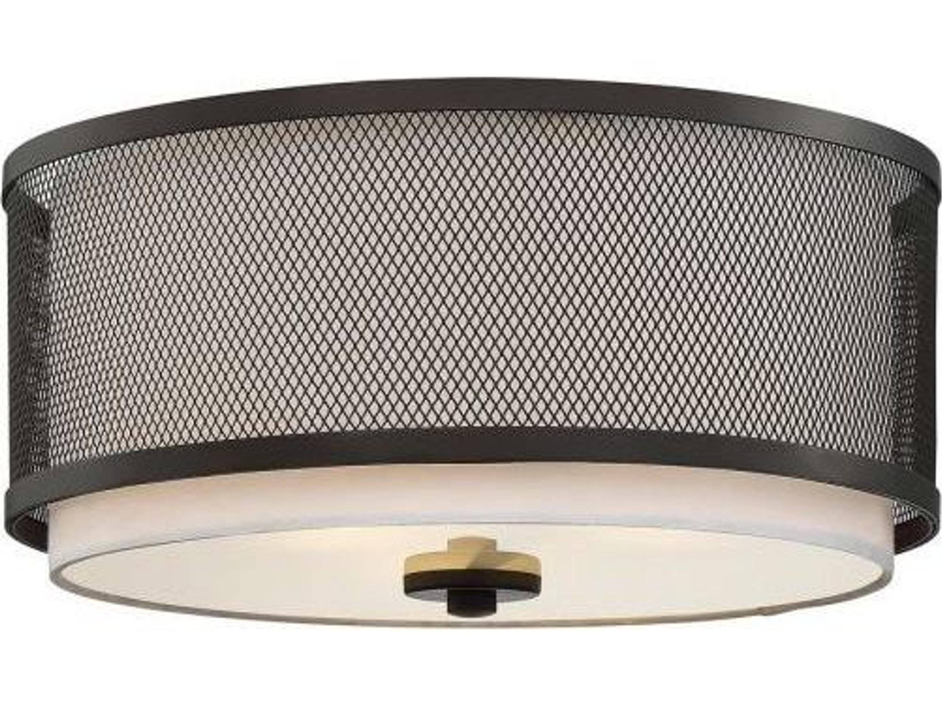 Meridian 3-Light Oil Rubbed Bronze Drum Flush Mount