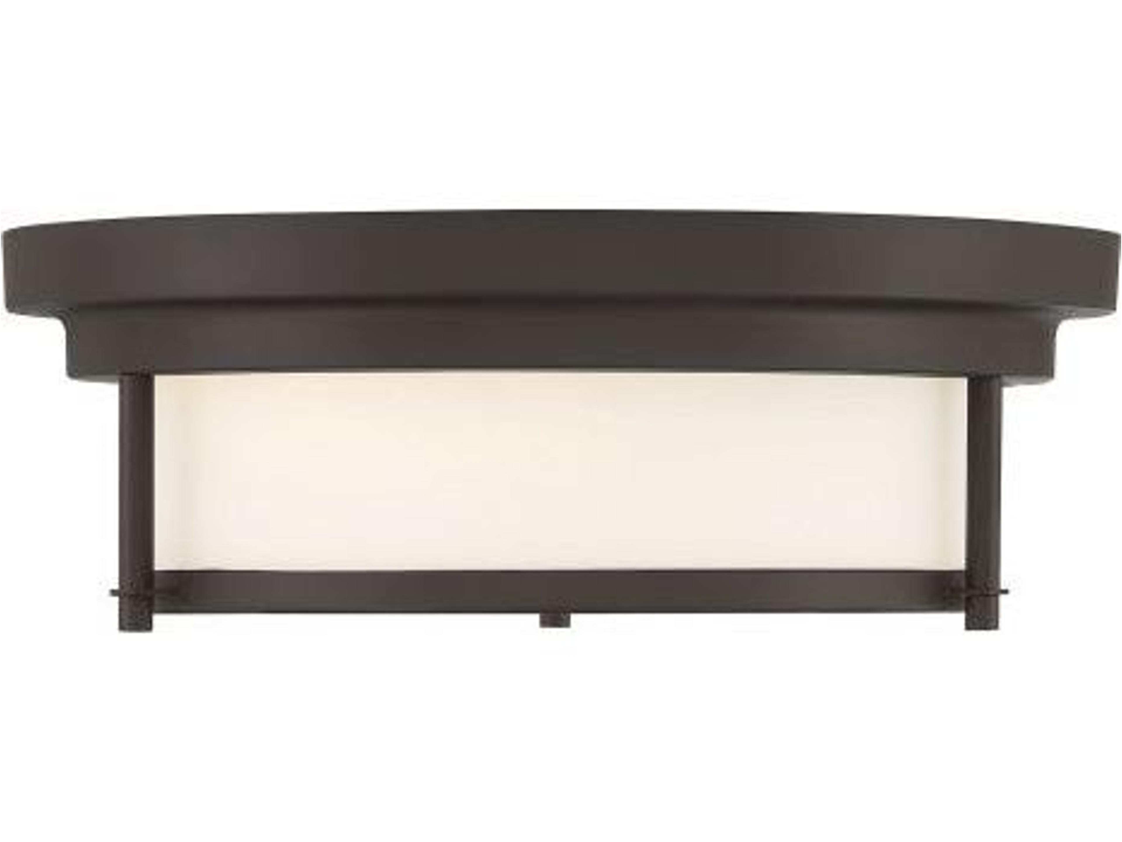 Meridian 2-Light Oil Rubbed Bronze Glass Drum Flush Mount