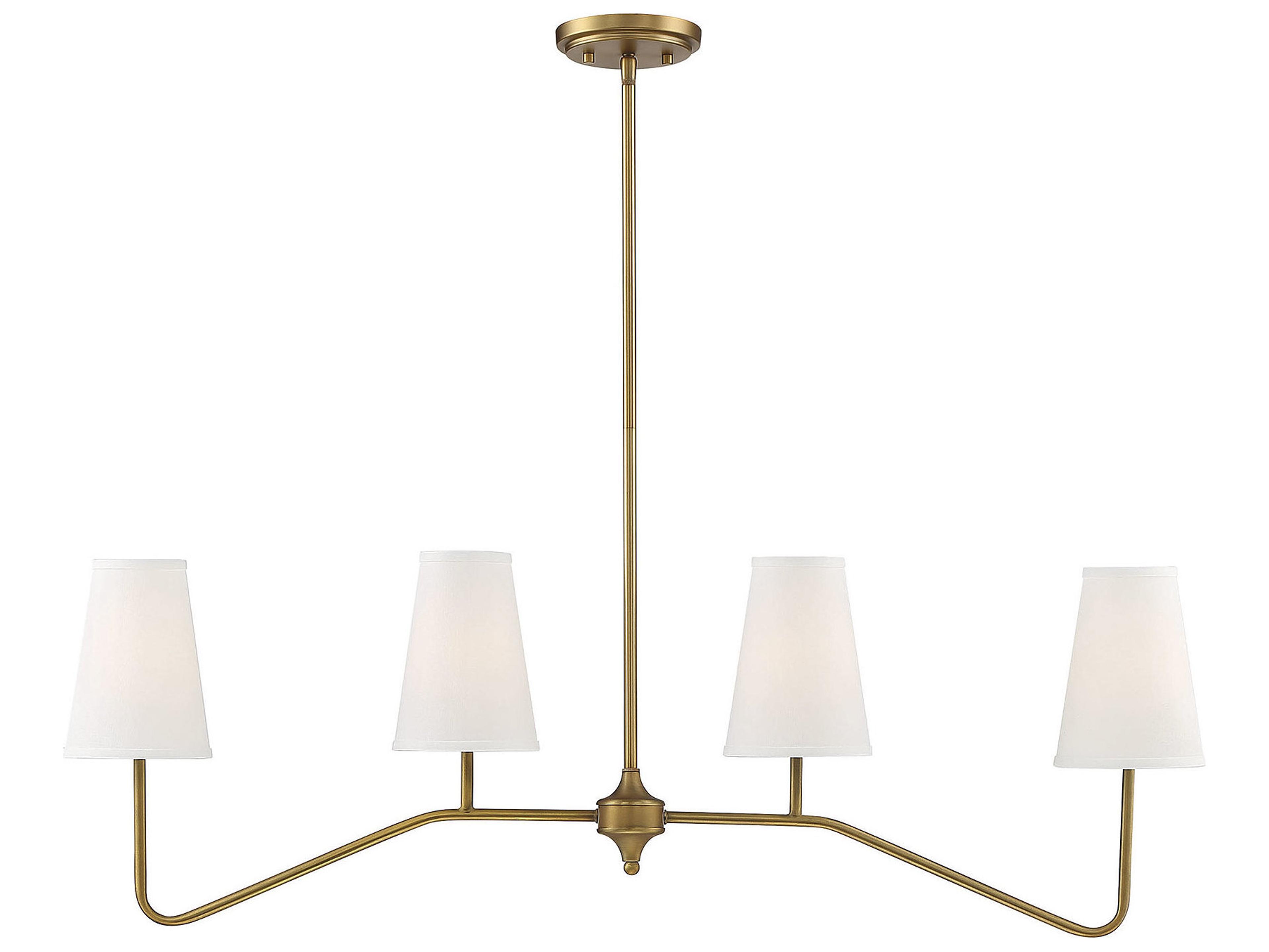 Meridian 4-Light Natural Brass Island Pendant