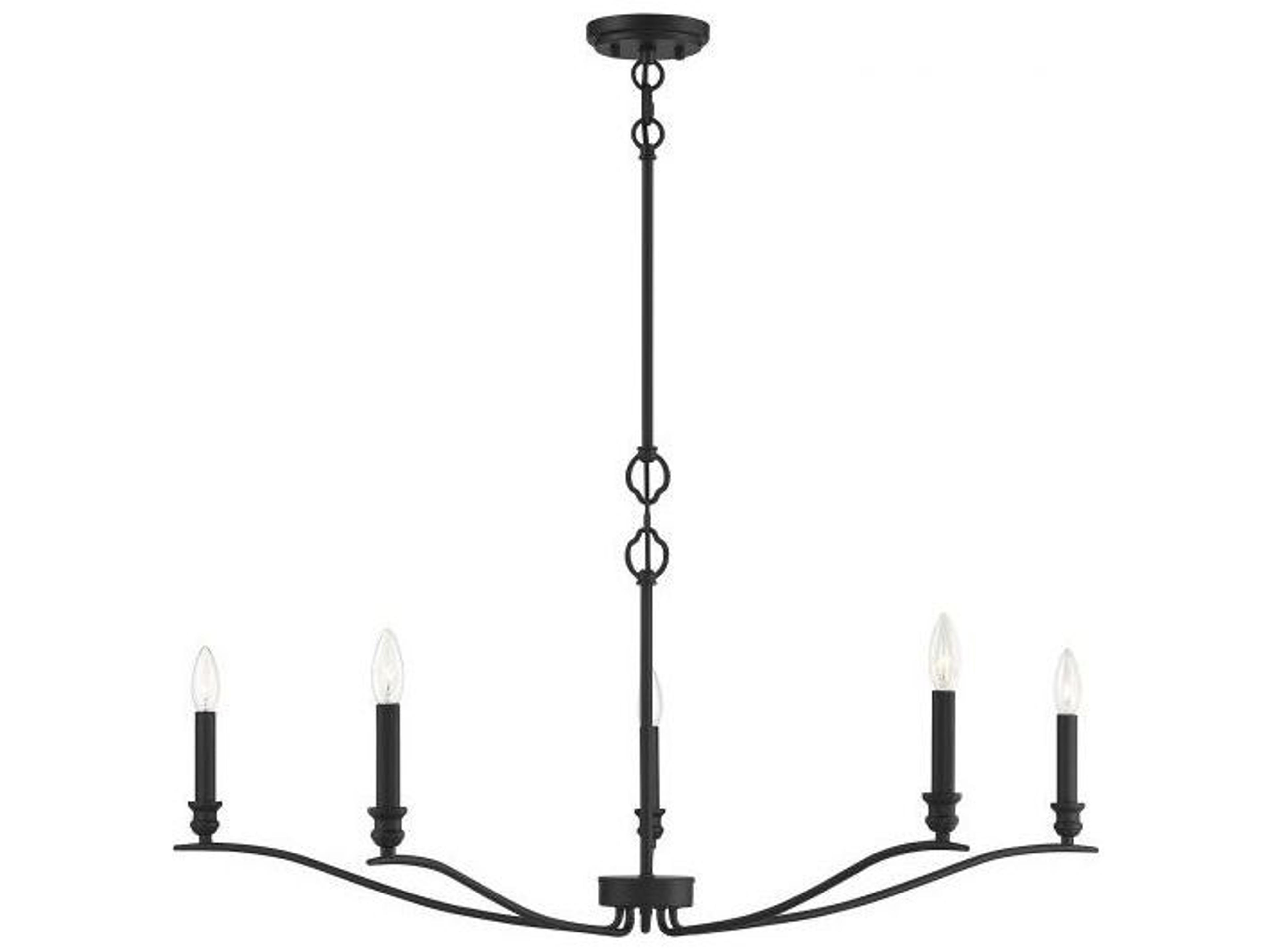 Meridian 5-Light Matte Black Candelabra Chandelier